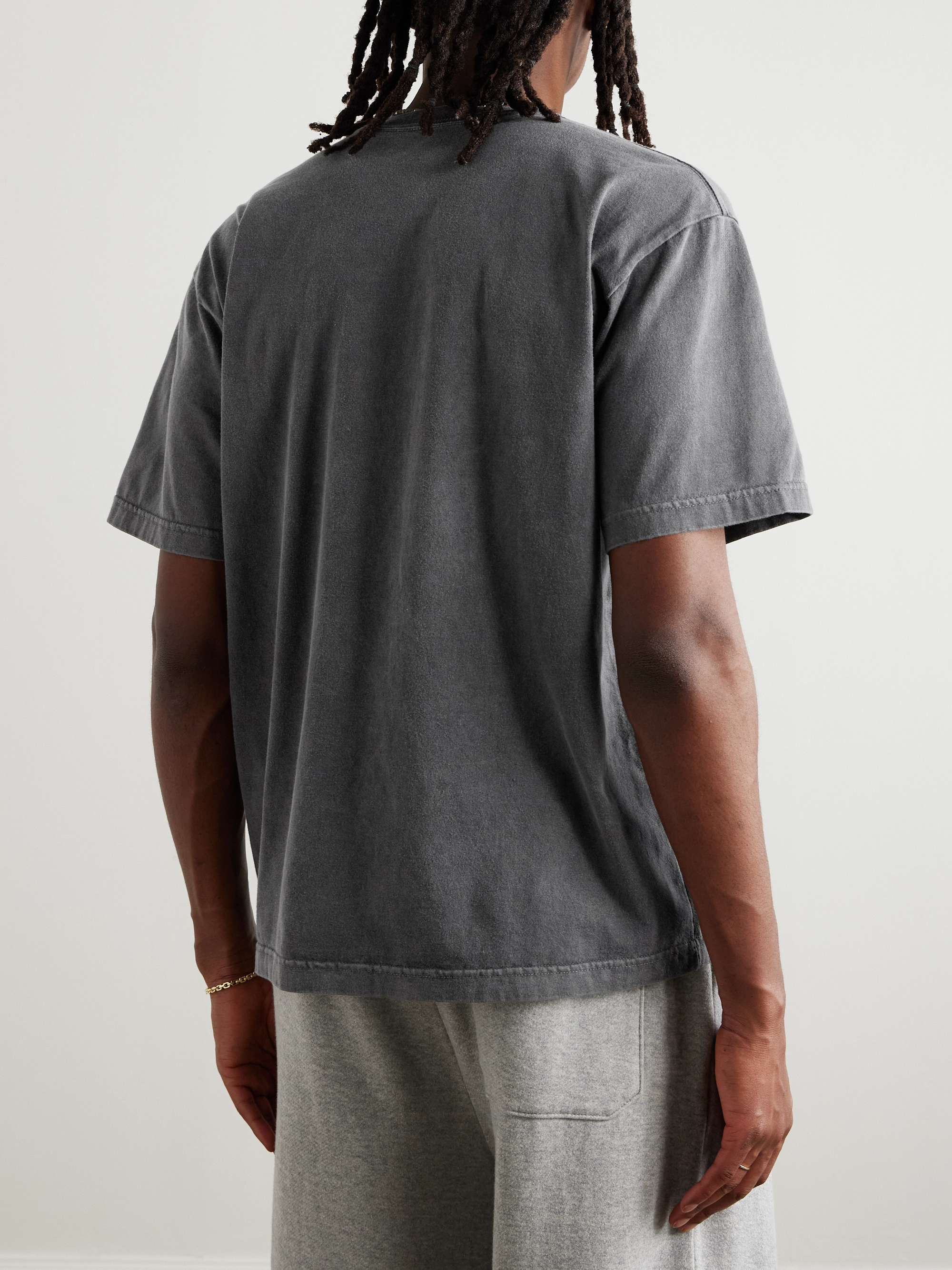 Garment-Dyed Printed Cotton-Jersey T-Shirt view