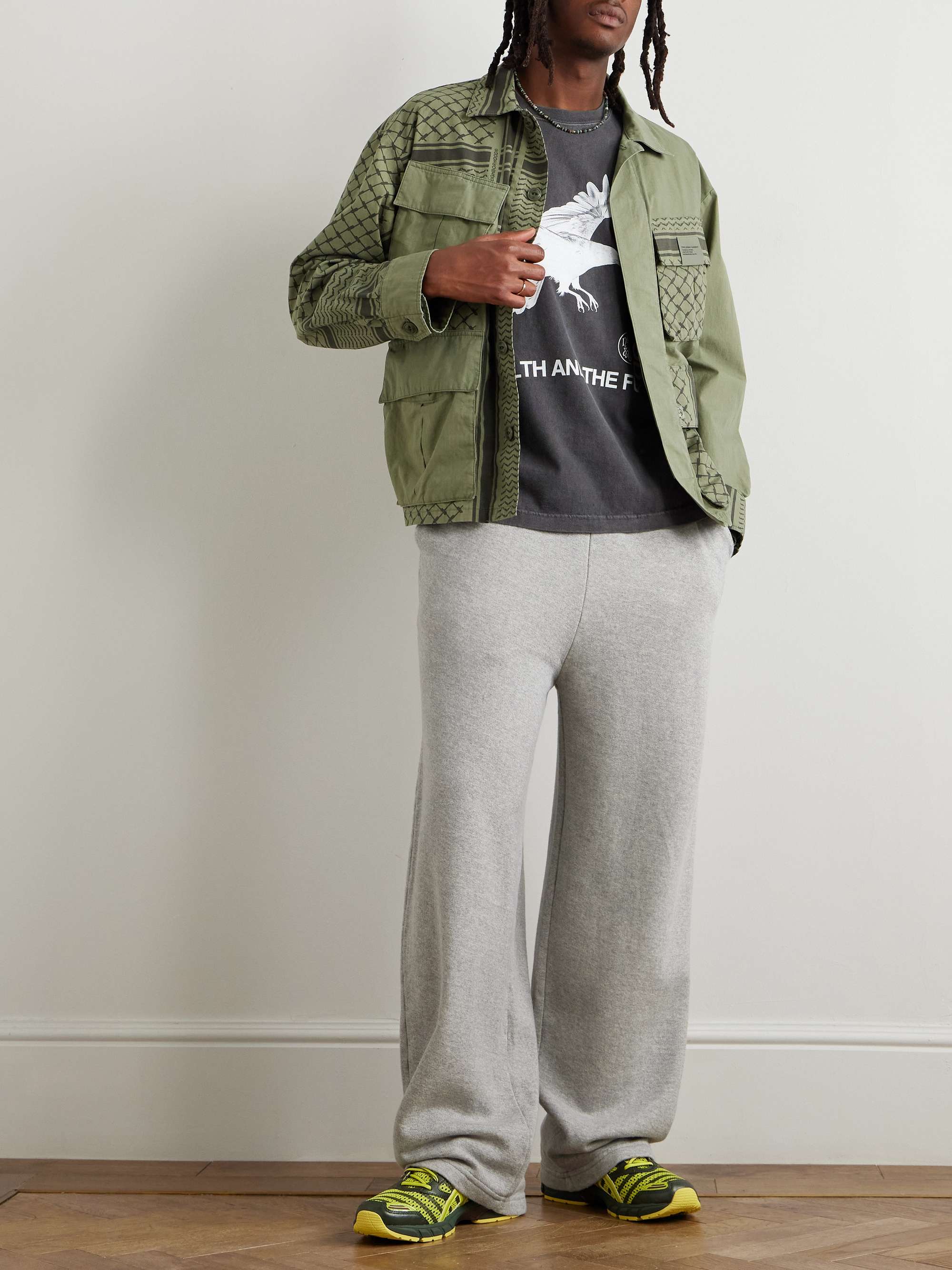 Garment-Dyed Printed Cotton-Jersey T-Shirt view