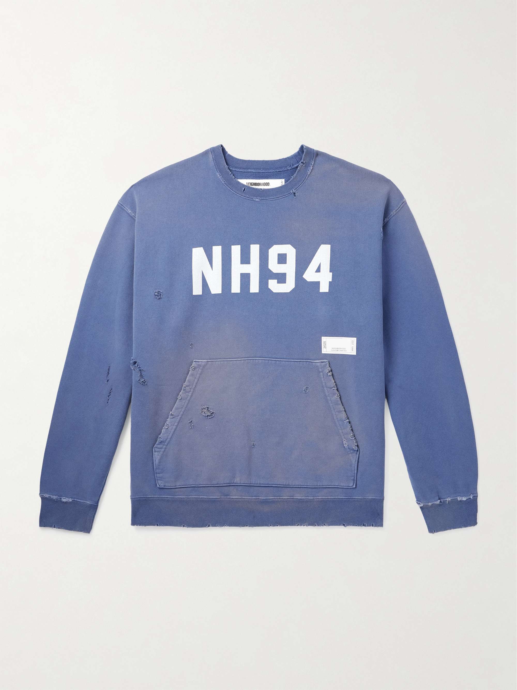 Savage Printed Distressed Cotton-Jersey Sweatshirt view
