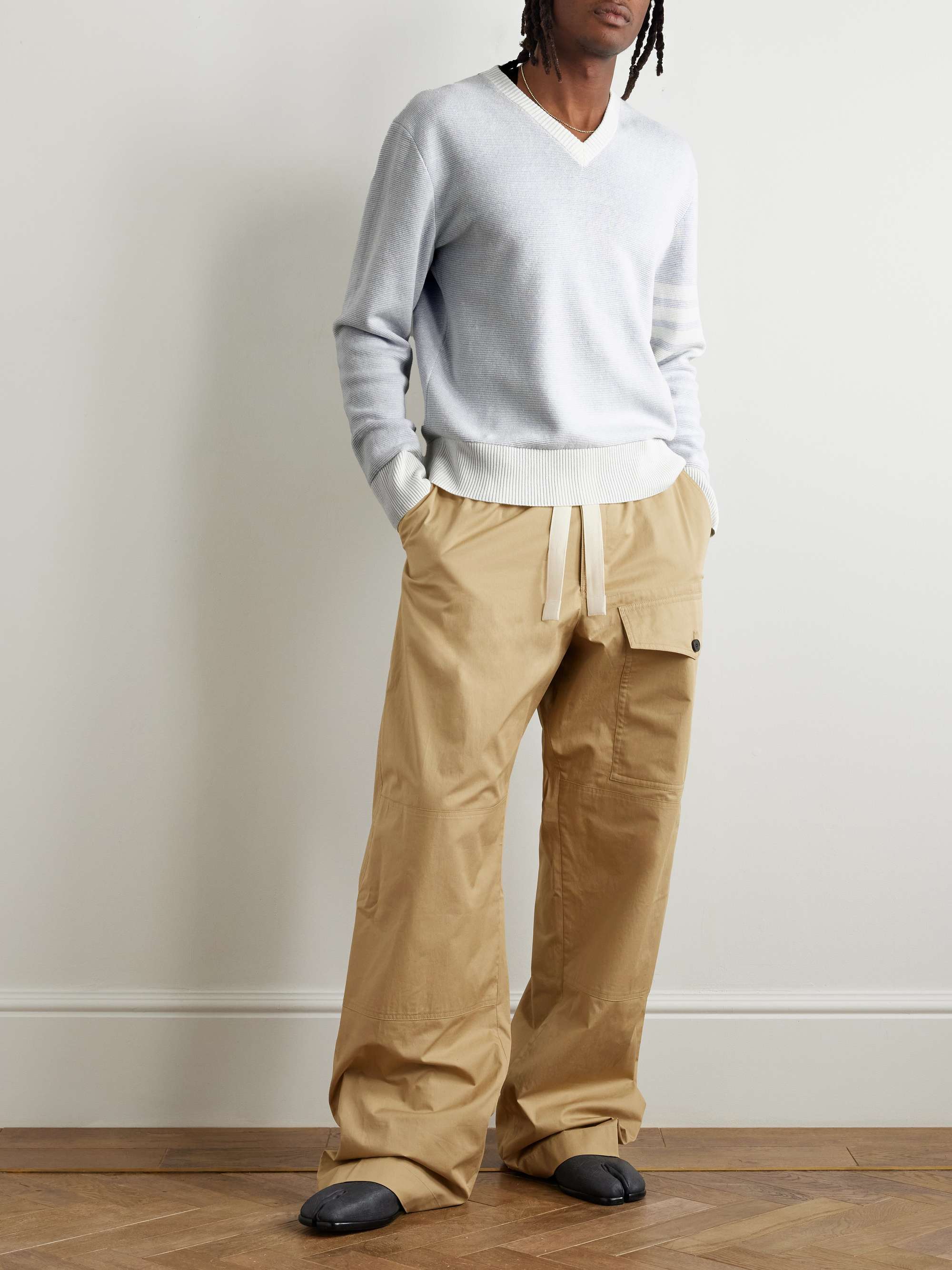 Striped Linen and Cotton-Blend Sweater view