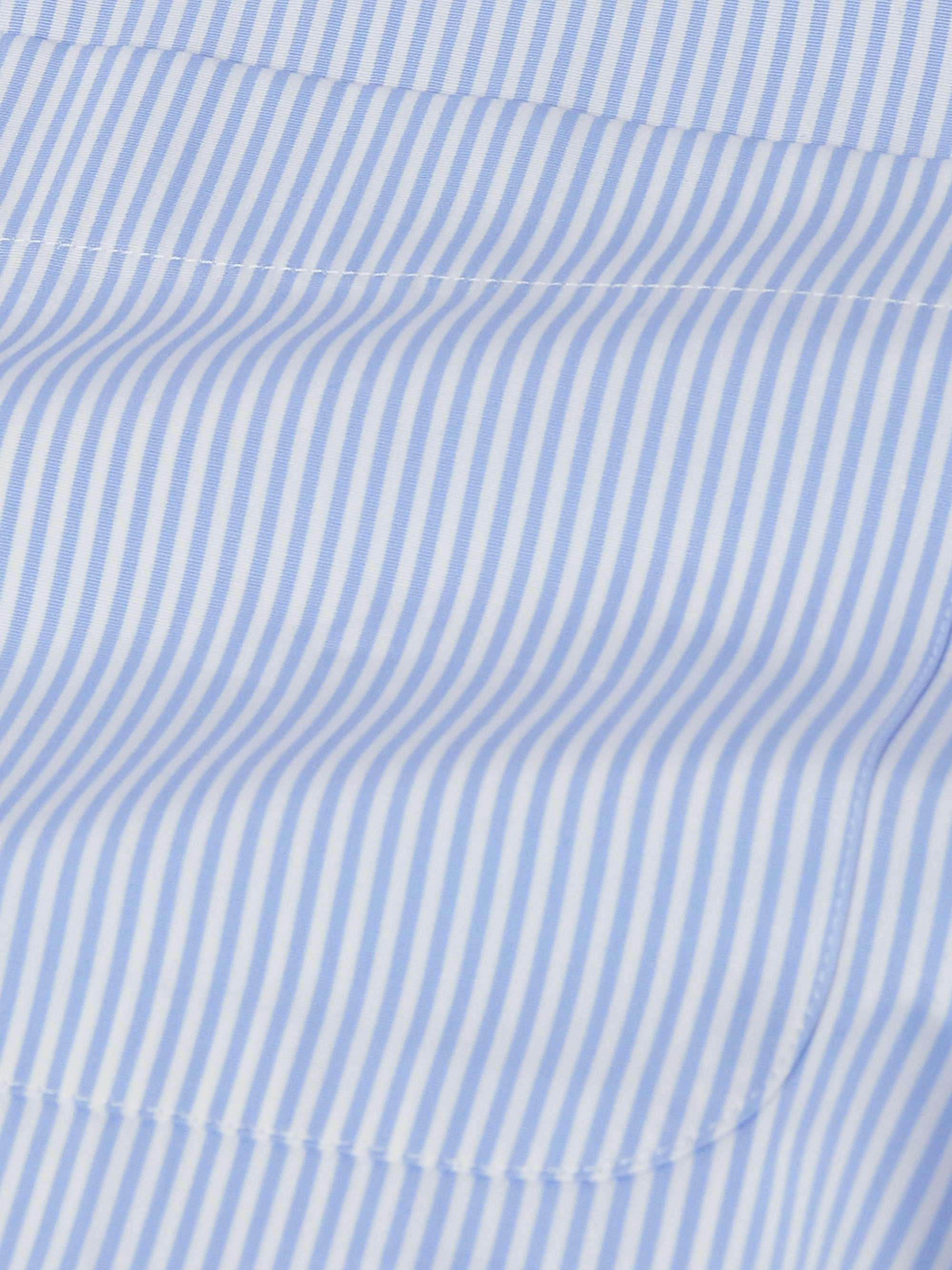 Button-Down Collar Logo-Appliquéd Striped Cotton-Poplin Shirt view