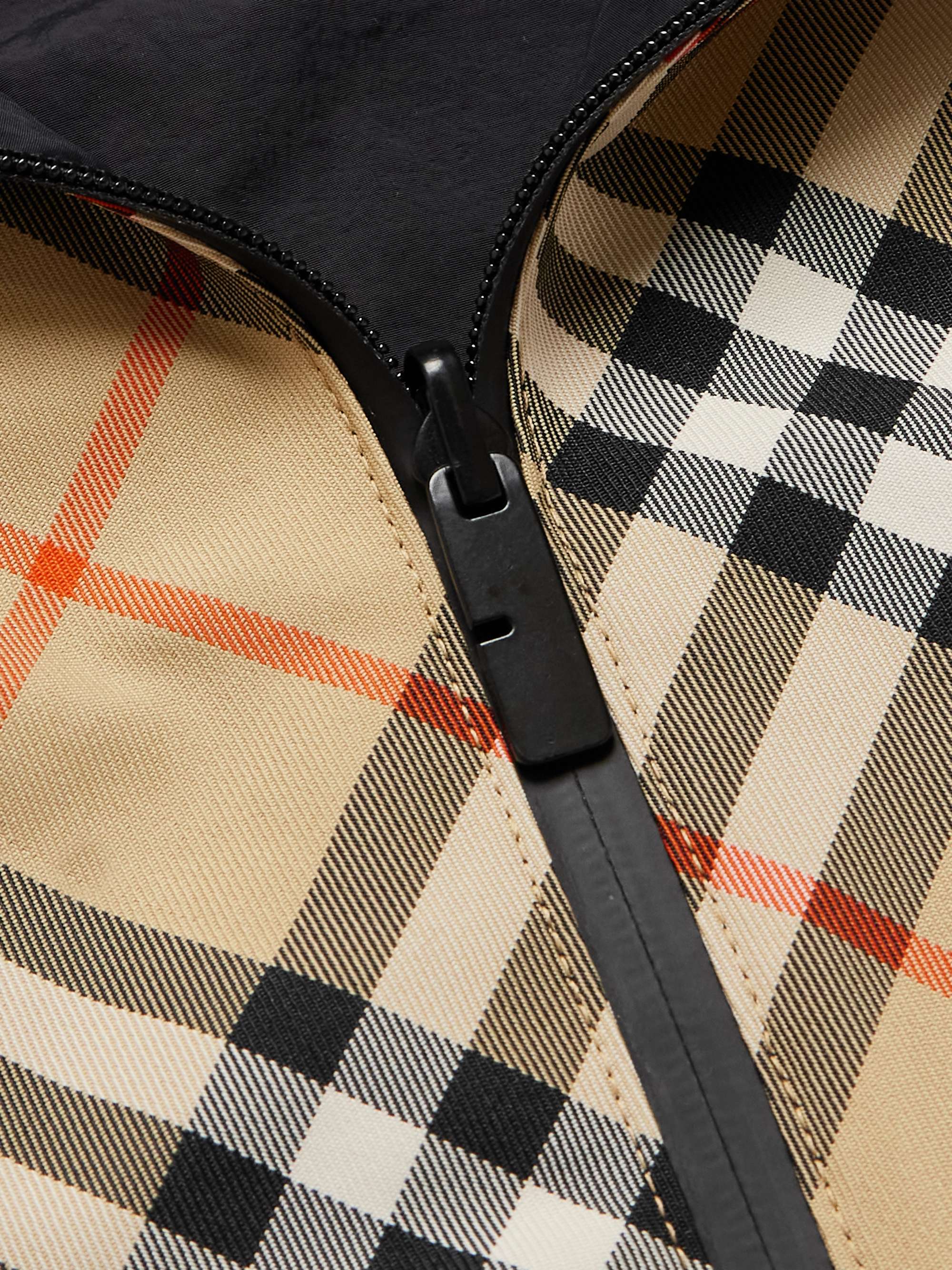 Reversible Checked Twill and Shell Hooded Jacket view
