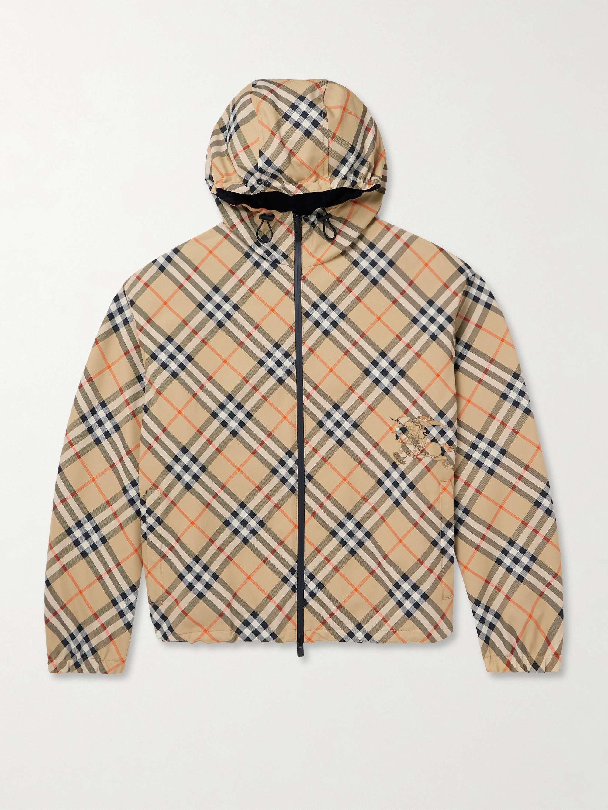 Reversible Checked Twill and Shell Hooded Jacket view