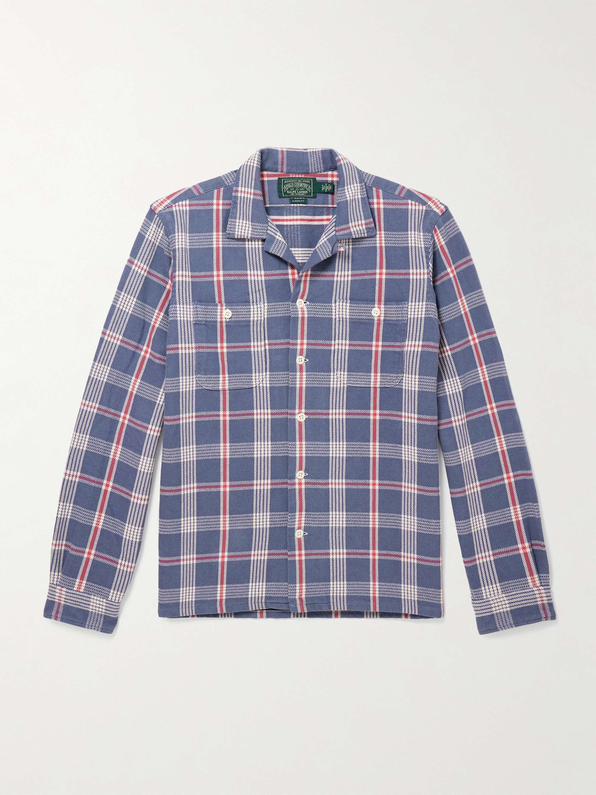 Polo Country Convertible-Collar Checked Cotton-Flannel Shirt view