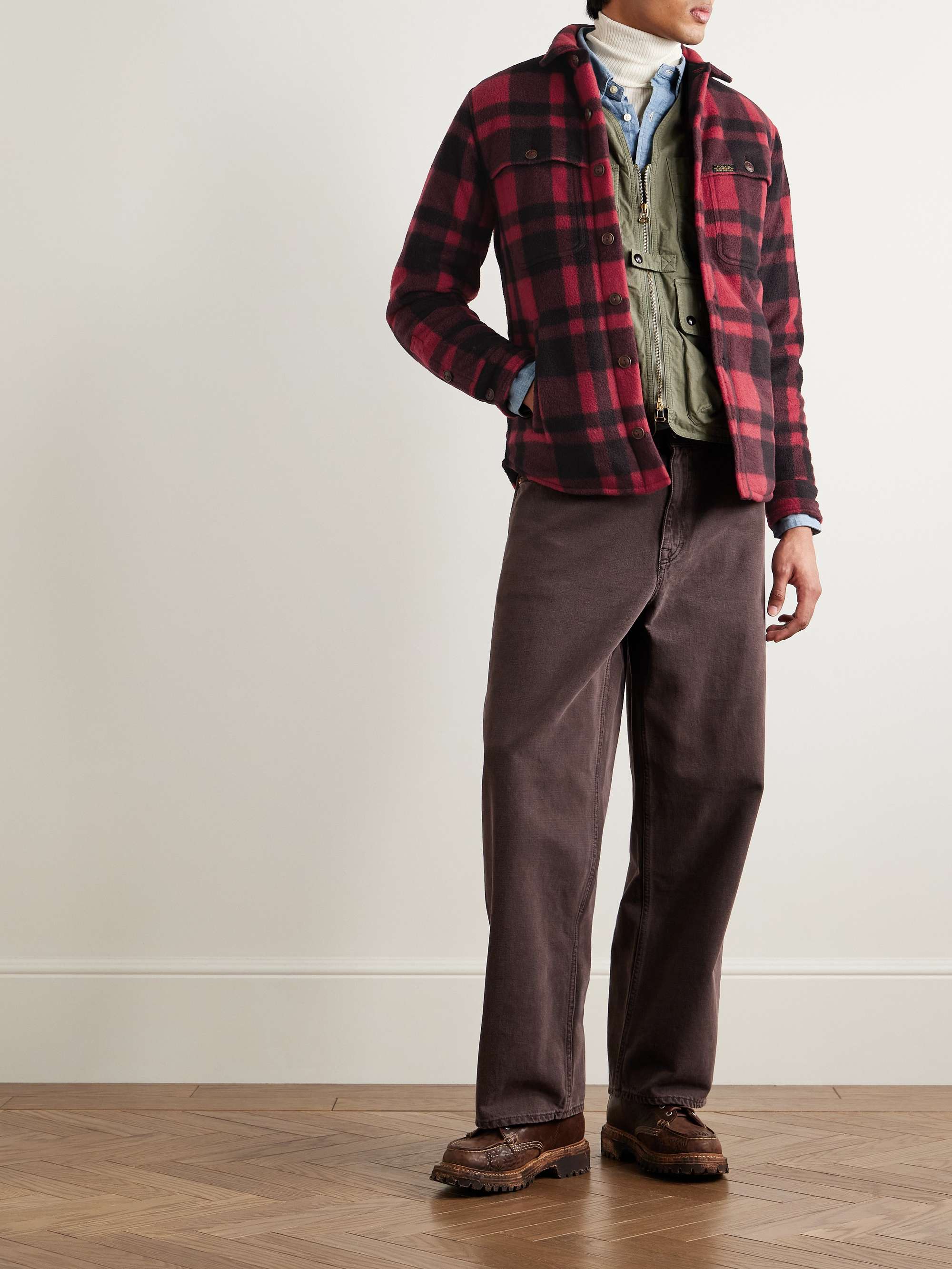 Polo Country Checked Padded Recycled-Fleece Overshirt view