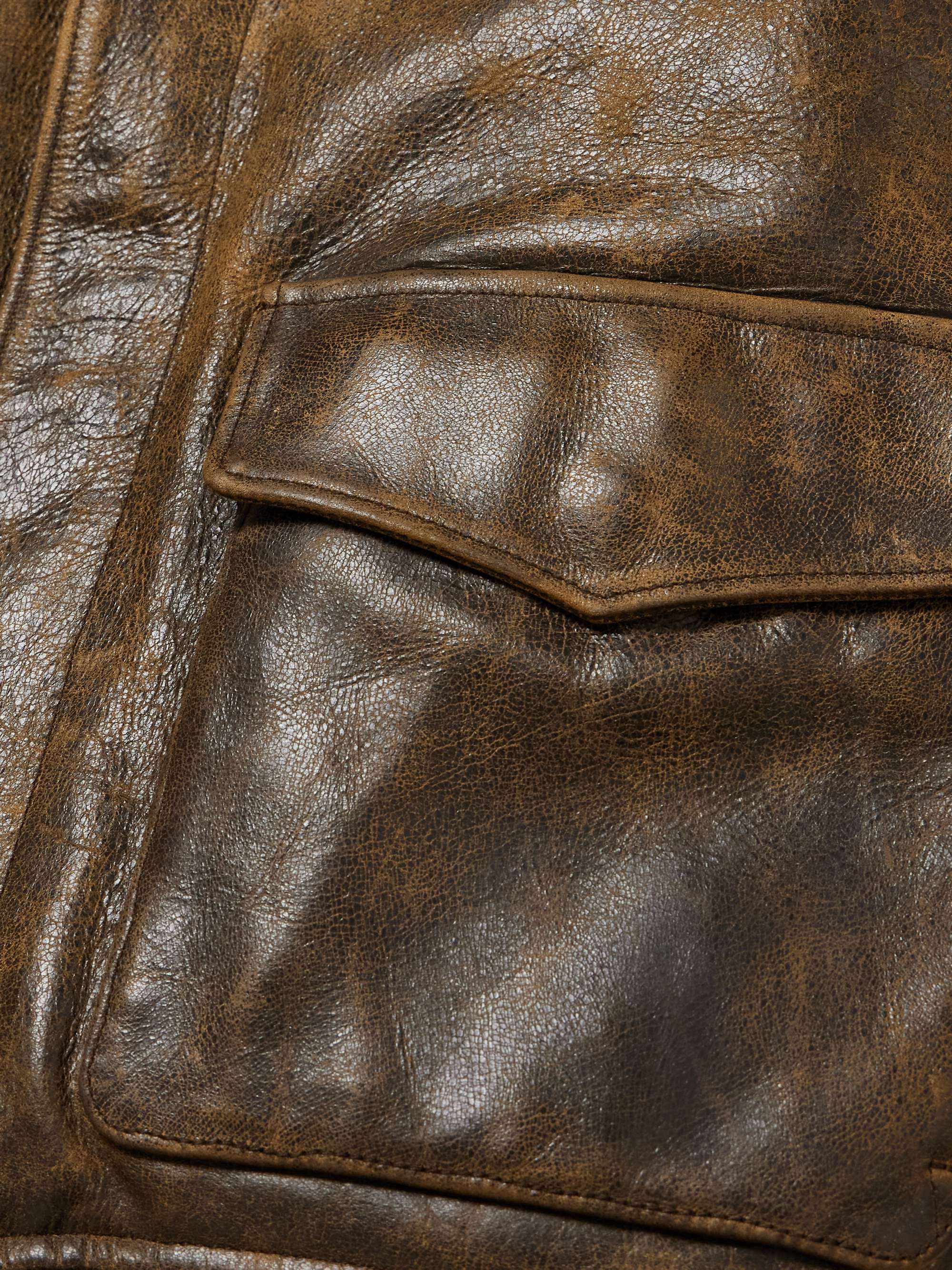 Polo Country Cracked-Leather Blouson Jacket view