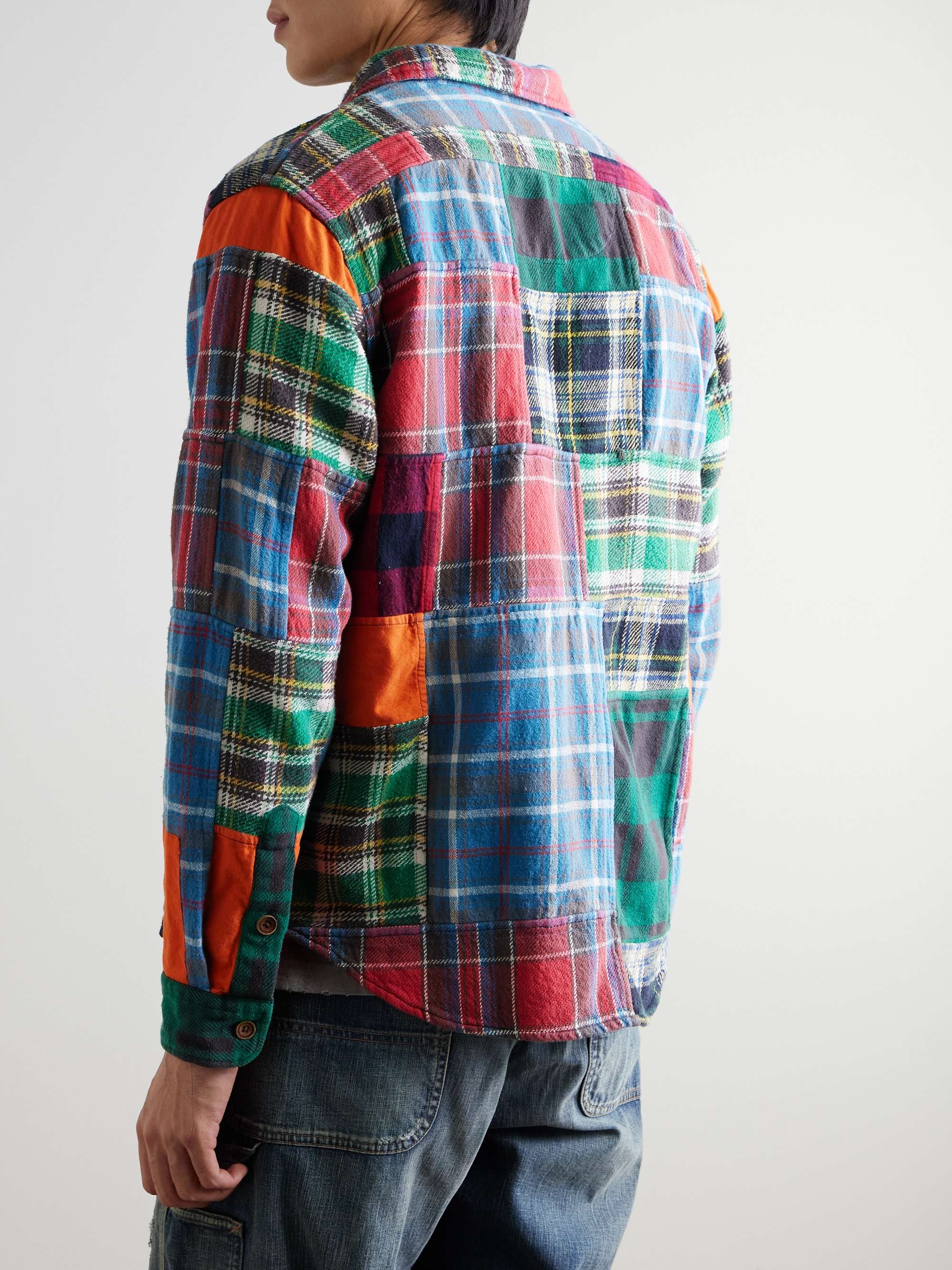 Polo Country Checked Patchwork Cotton-Flannel Shirt view