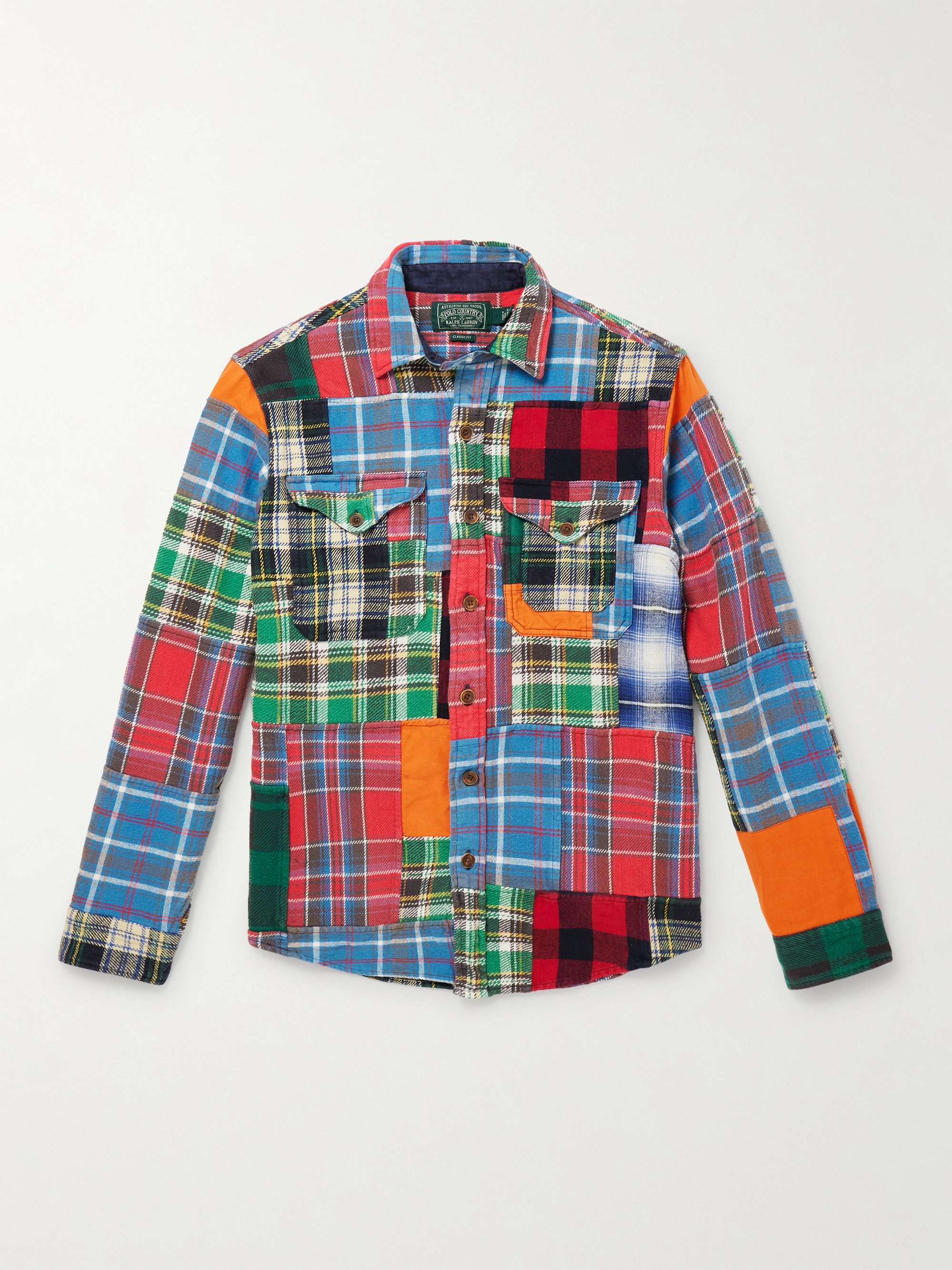 Polo Country Checked Patchwork Cotton-Flannel Shirt view