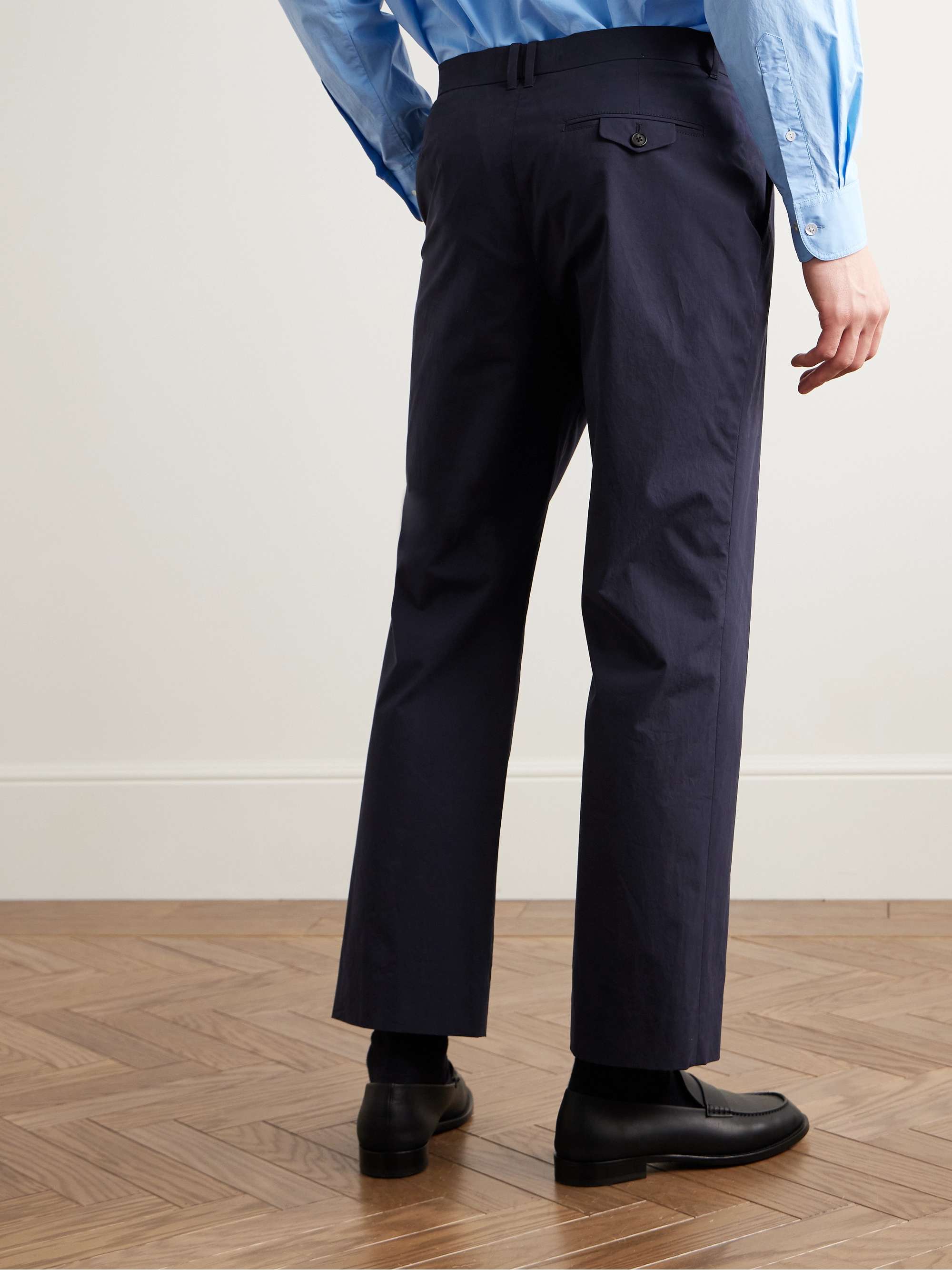 Lerio Straight-Leg Cotton-Poplin Suit Trousers view