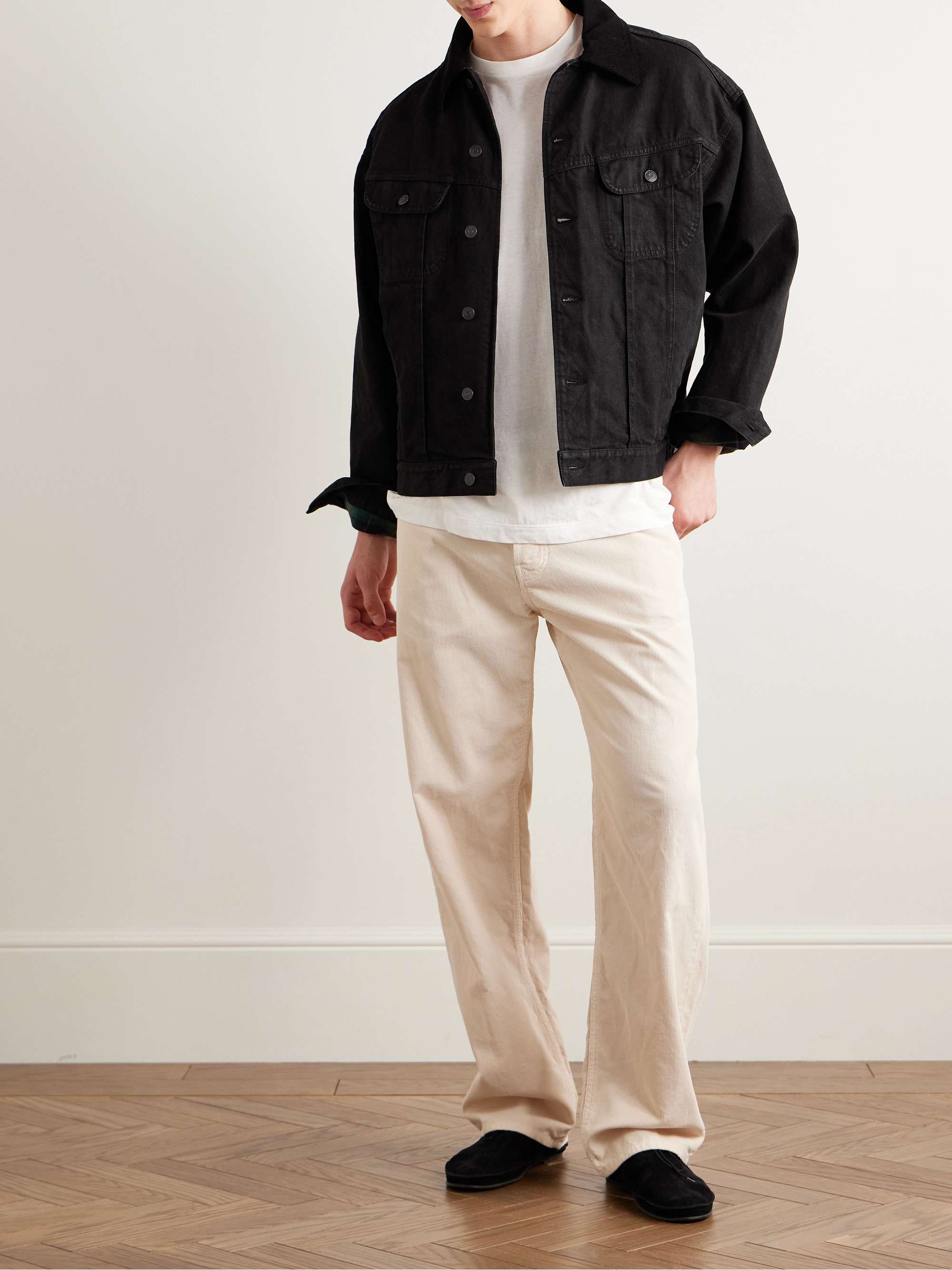 Joret Corduroy-Trimmed Denim Jacket view