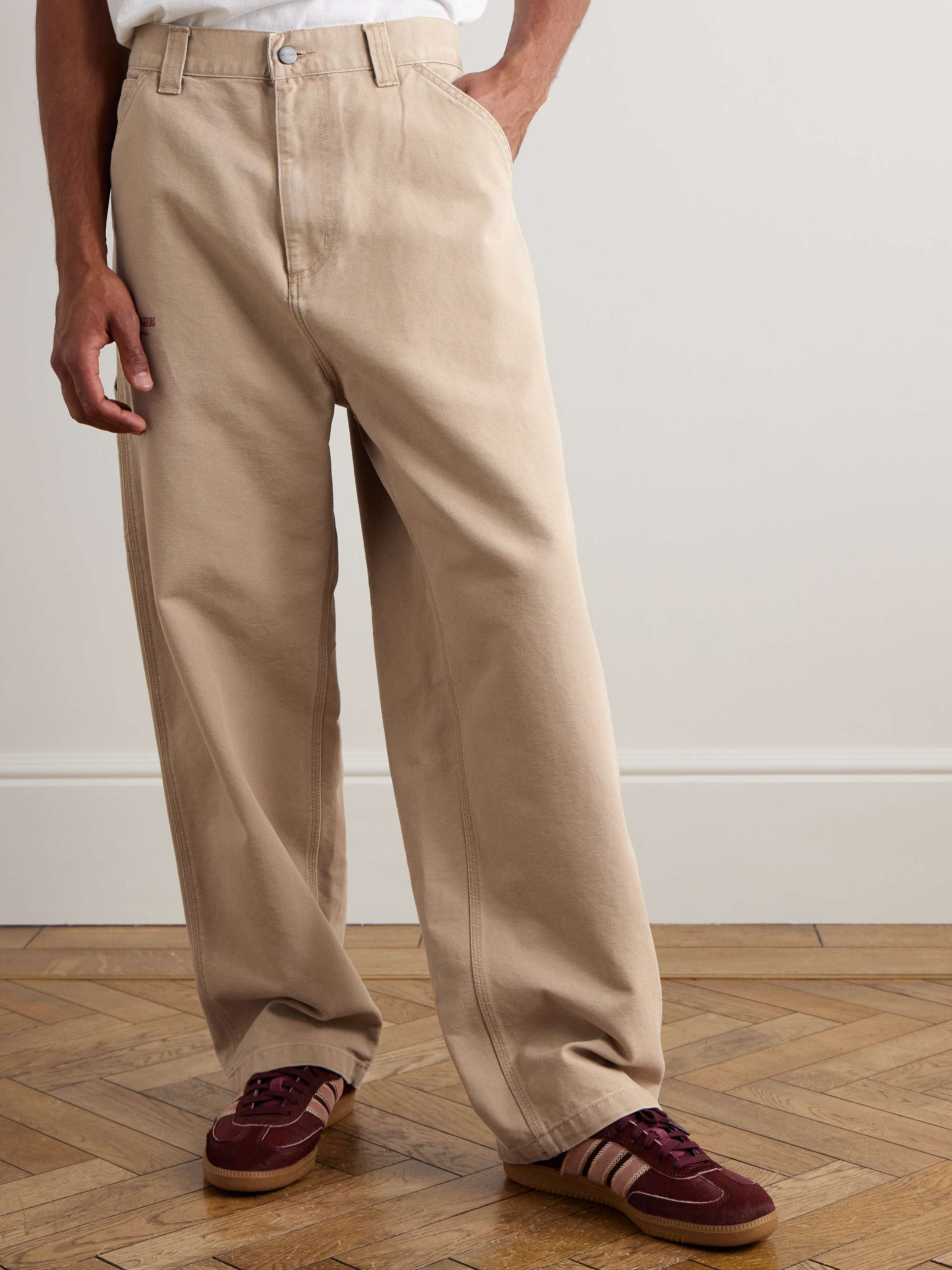 OG Single Knee Printed Straight-Leg Organic Cotton-Canvas Trousers view