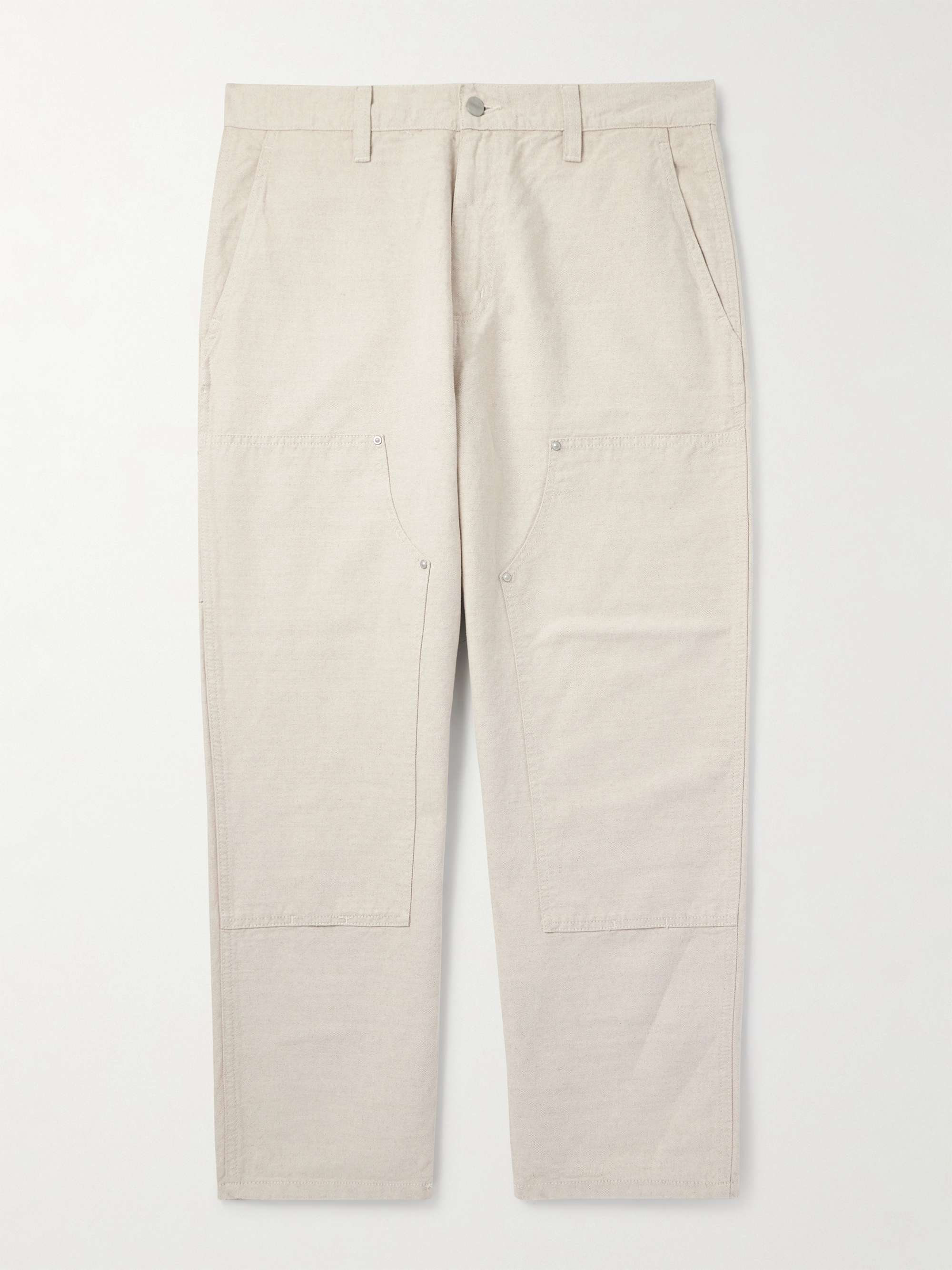 Walter Double Knee Straight-Leg Cotton-Canvas Trousers view