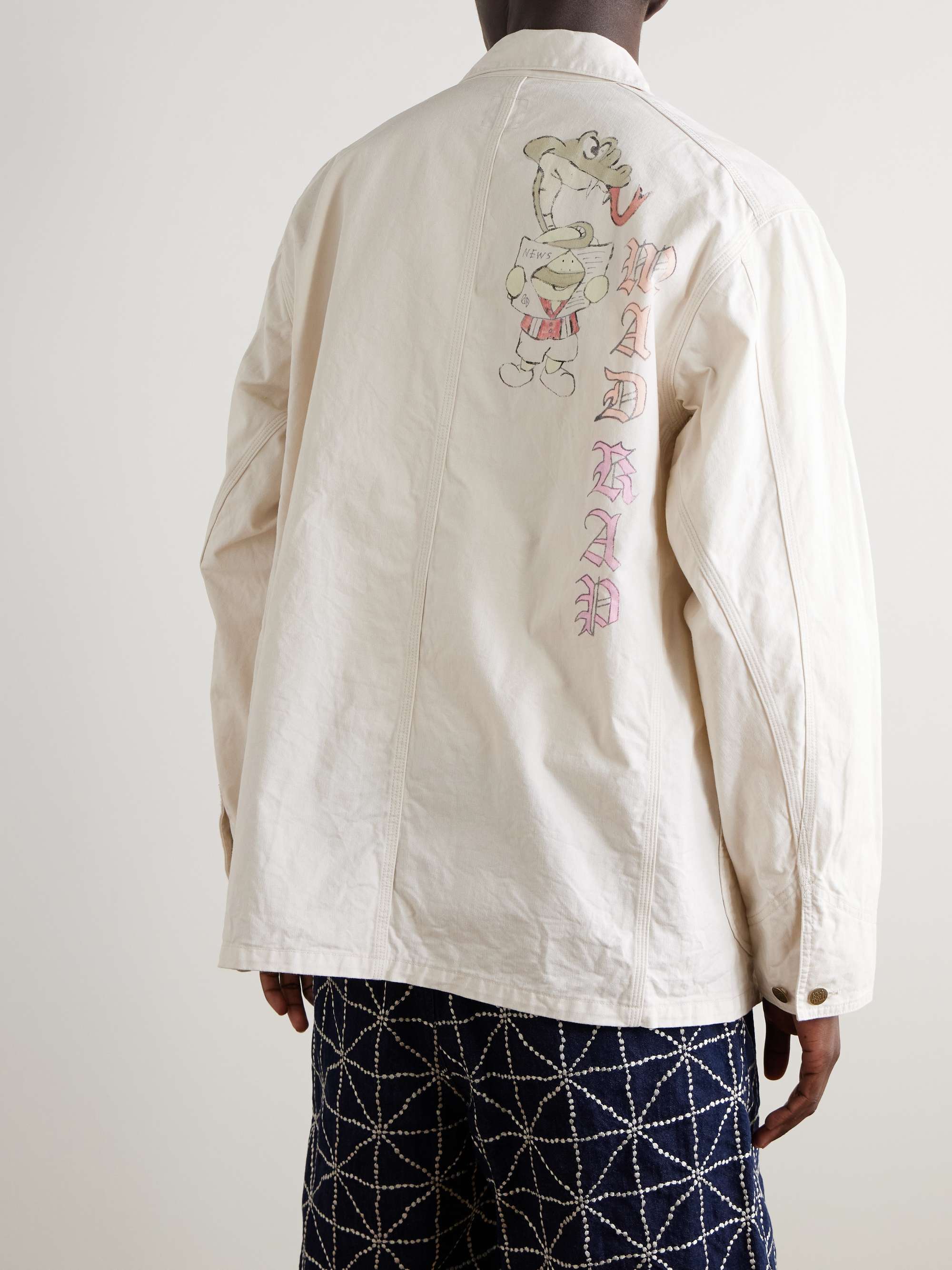 Rough-Face Printed Cotton-Twill Overshirt view