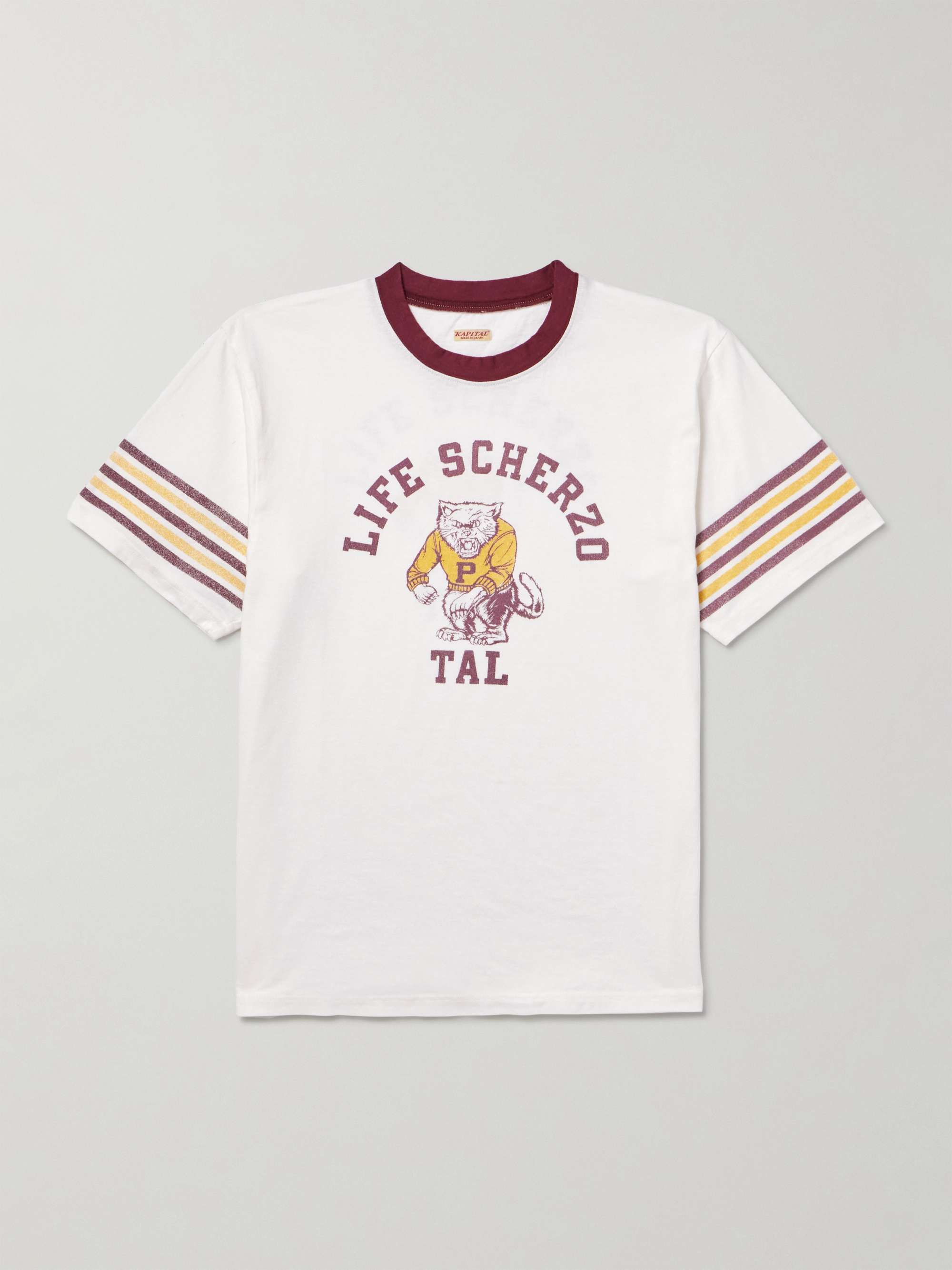 Piped Printed Cotton-Jersey T-Shirt view