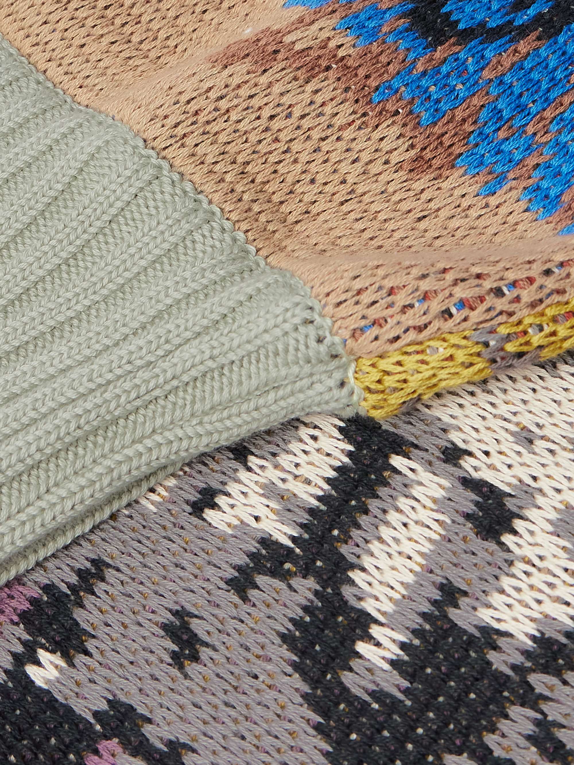 Patchwork Cotton-Blend Jacquard Sweater view