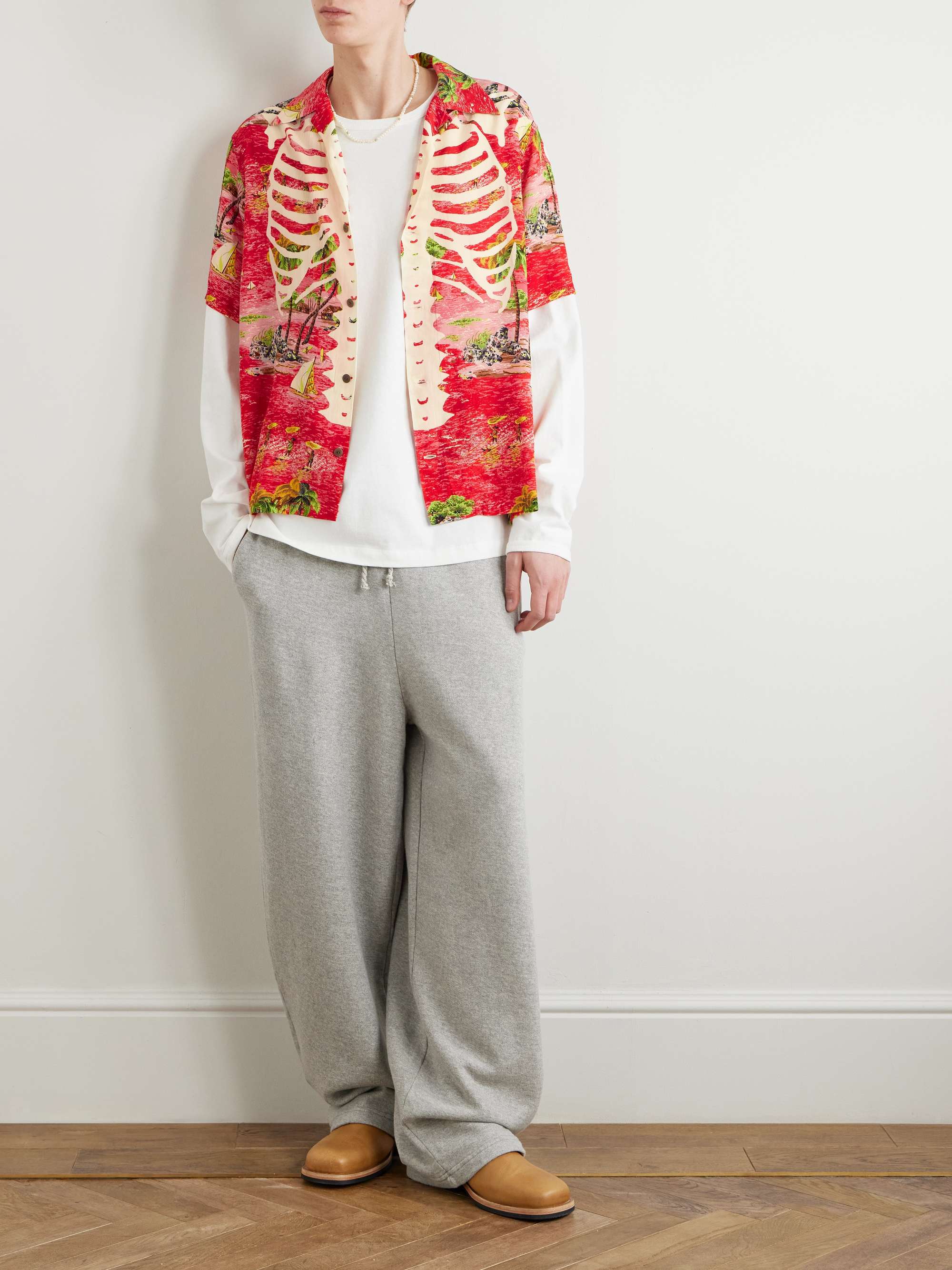 Aloha Convertible-Collar Printed Woven Shirt view