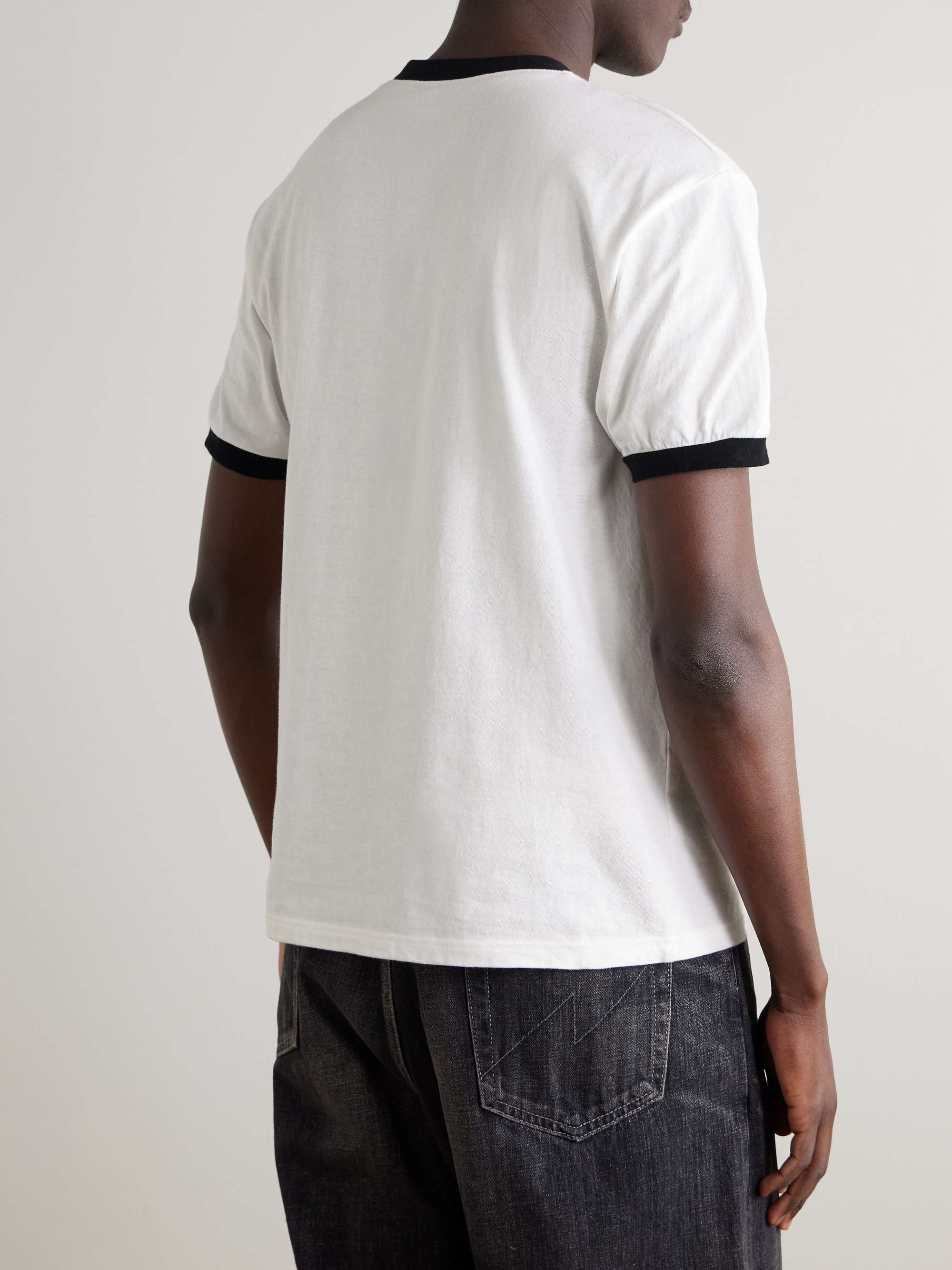 Flocked Printed Cotton-Jersey T-Shirt view