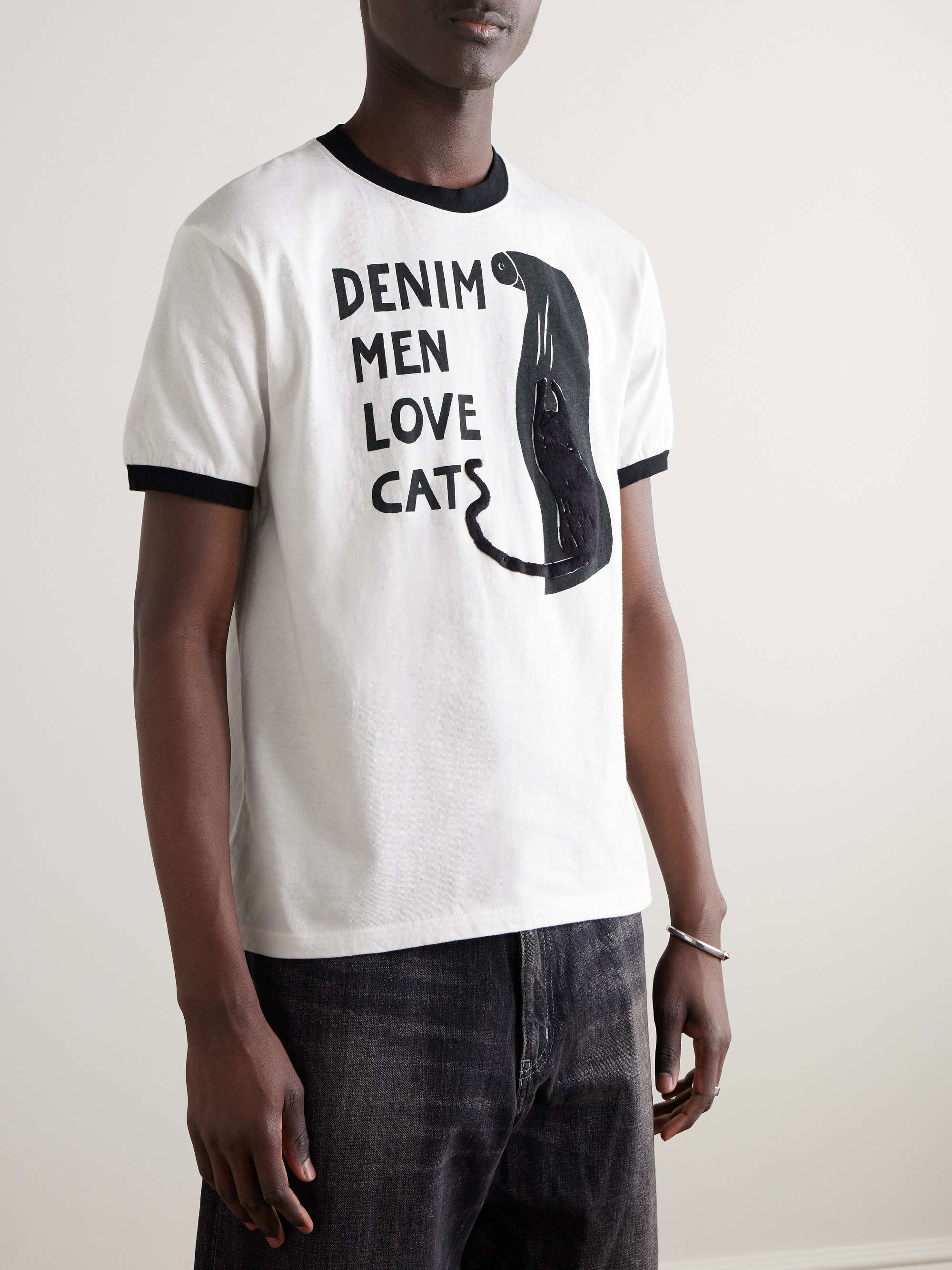 Flocked Printed Cotton-Jersey T-Shirt view