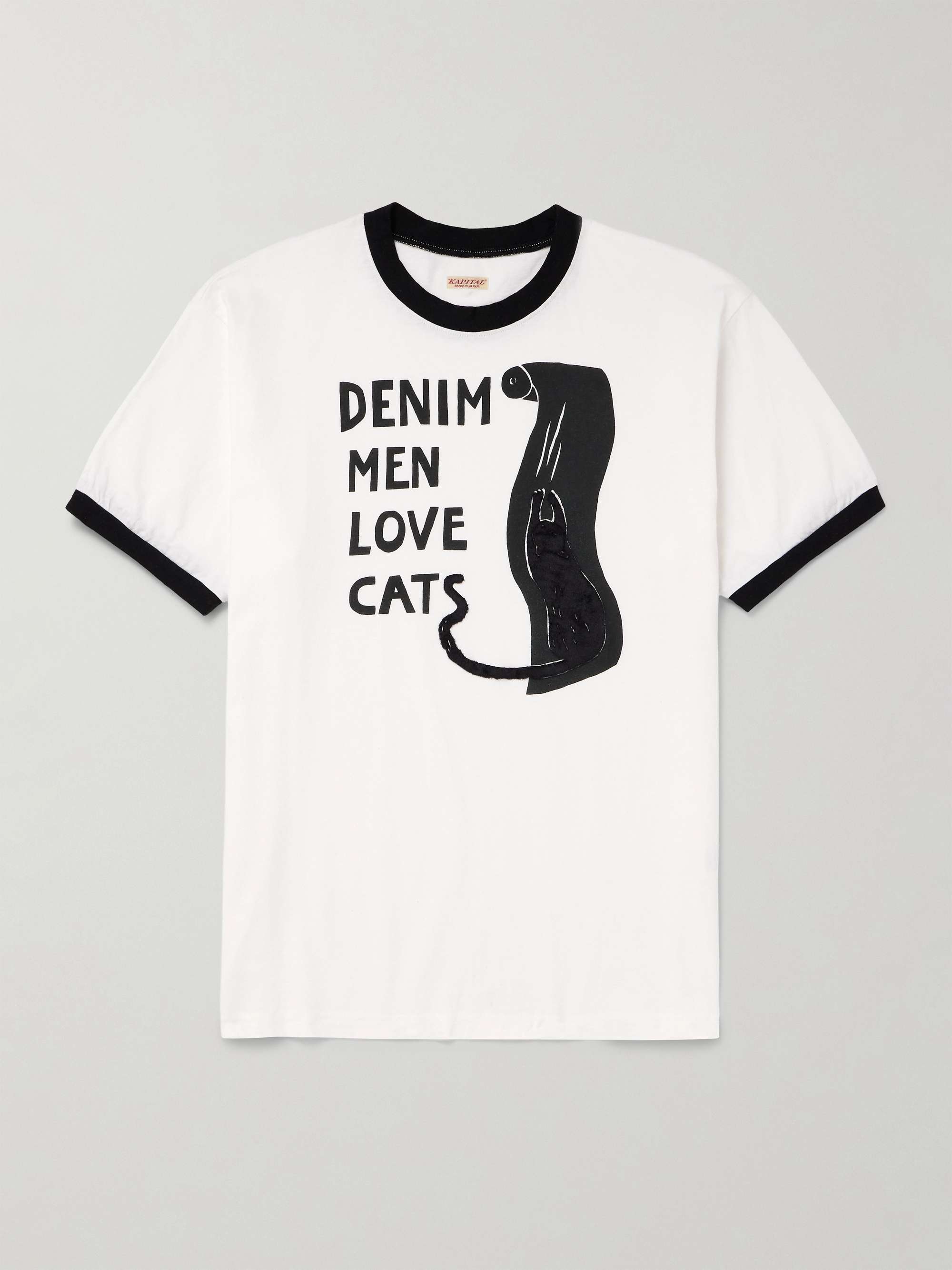 Flocked Printed Cotton-Jersey T-Shirt view