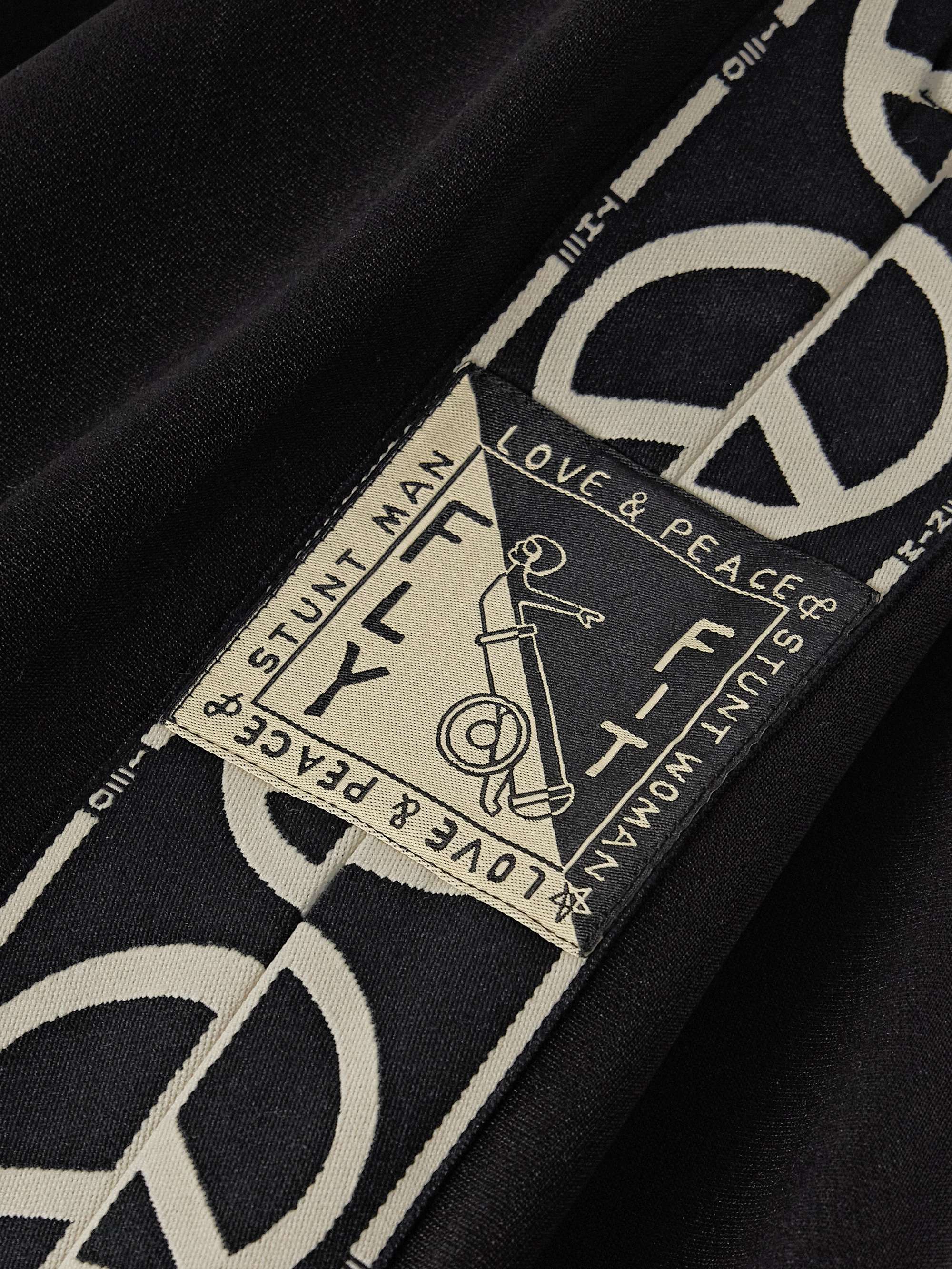 TH.D.D. Wide-Leg Pleated Webbing-Trimmed Tech-Jersey Track Pants view
