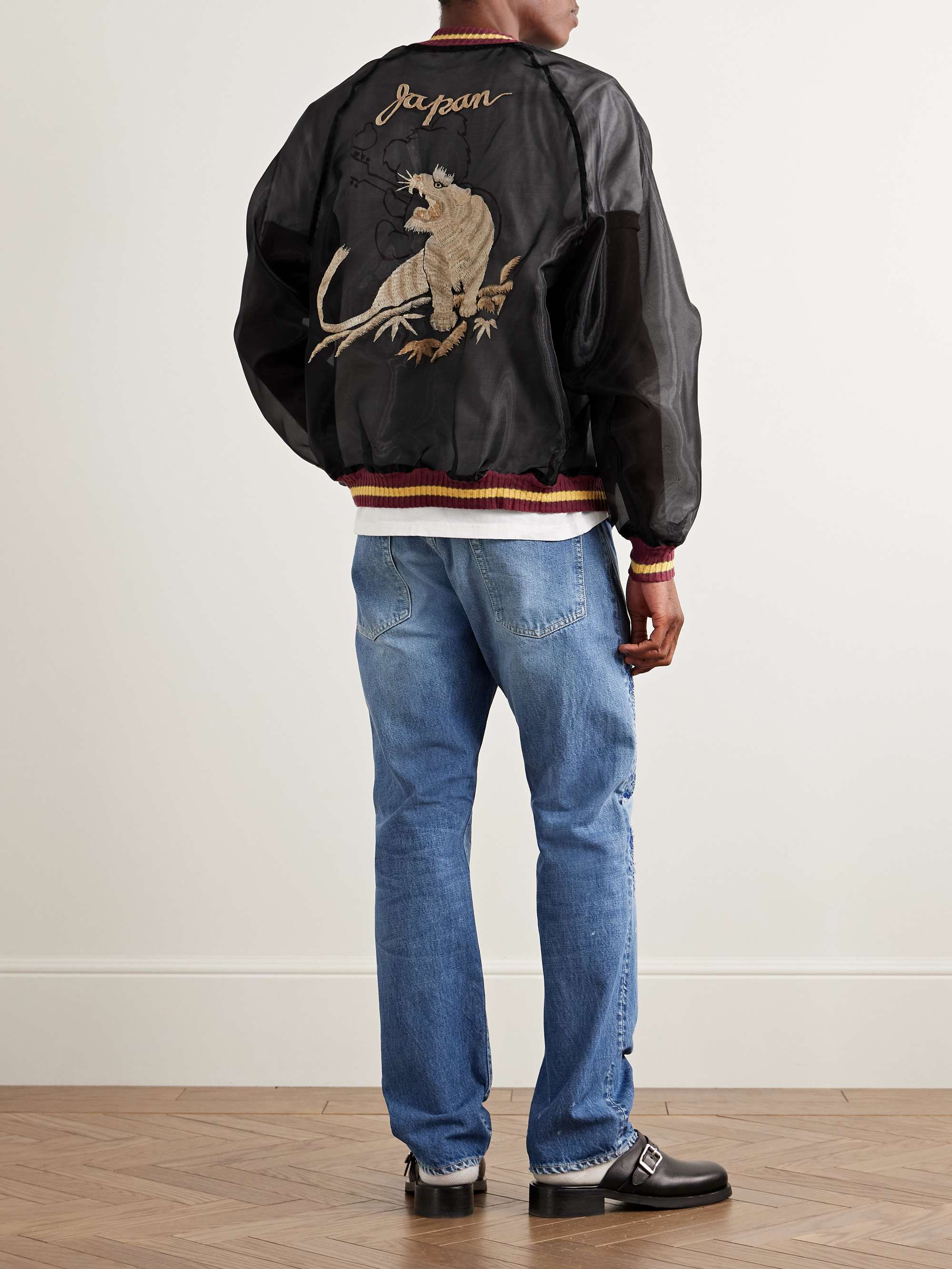 Souvenir Embroidered Organza Bomber Jacket view