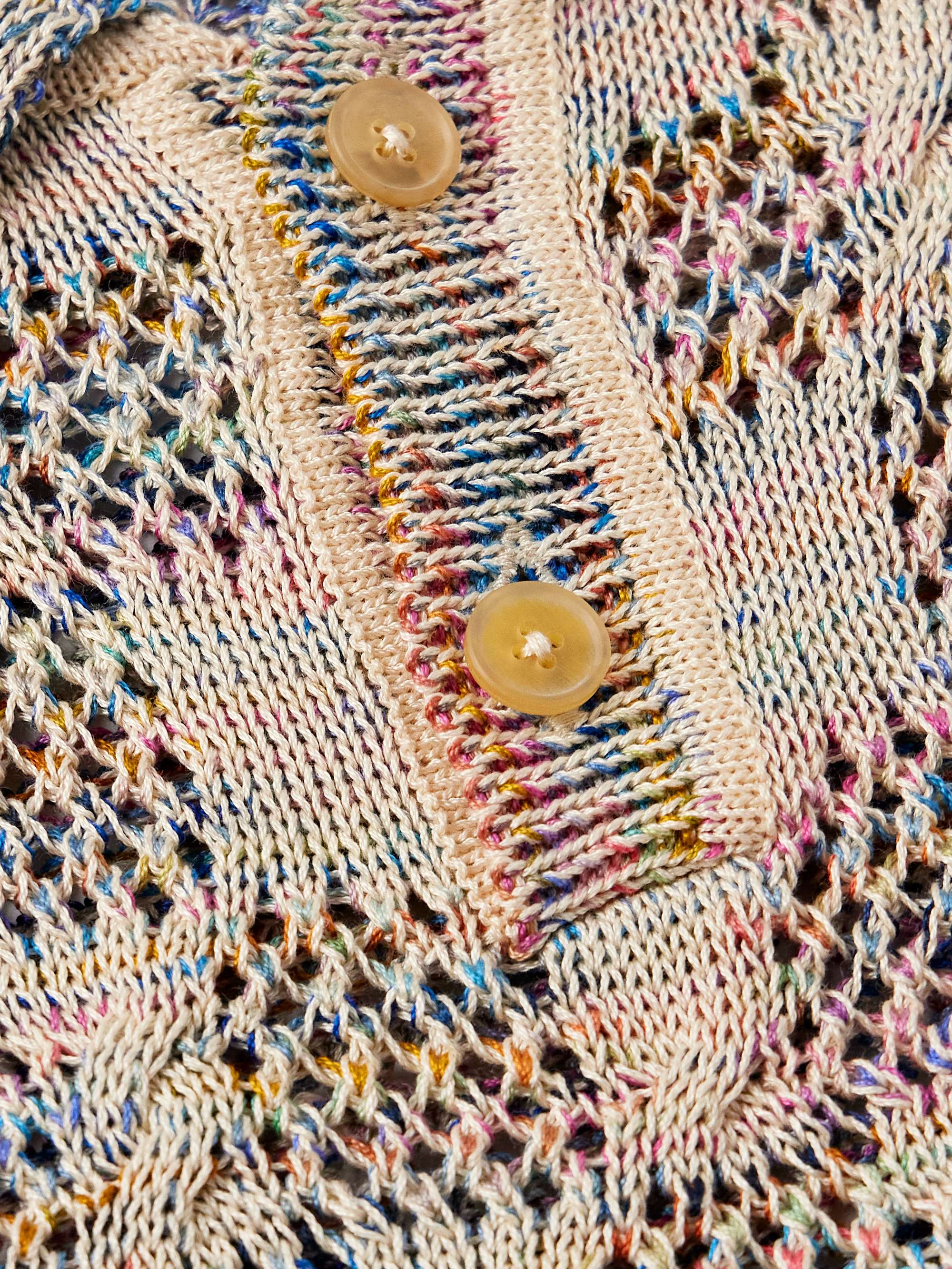 Crocheted Pima Cotton Polo Shirt view
