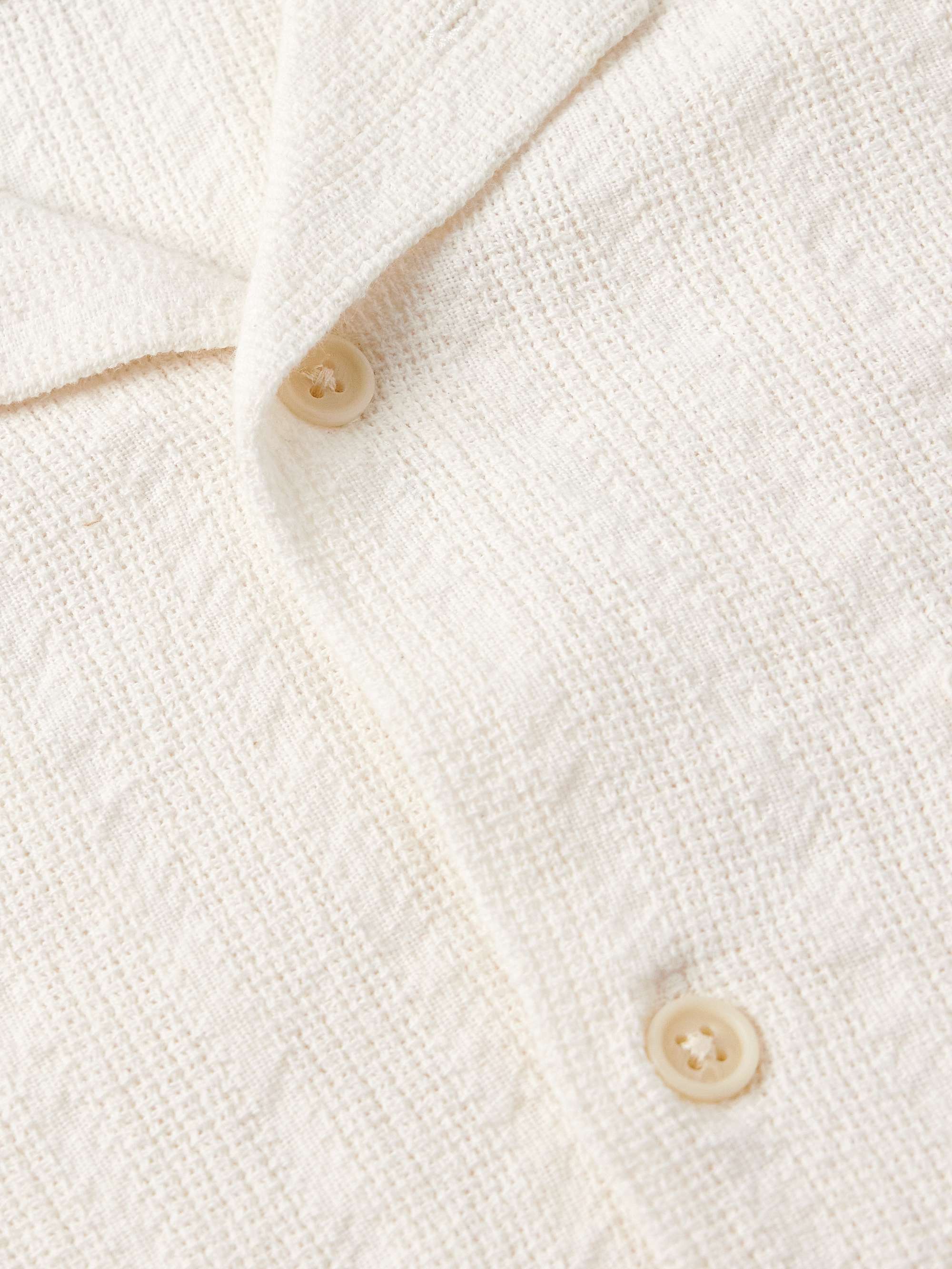 Convertible-Collar Striped Cotton Shirt view