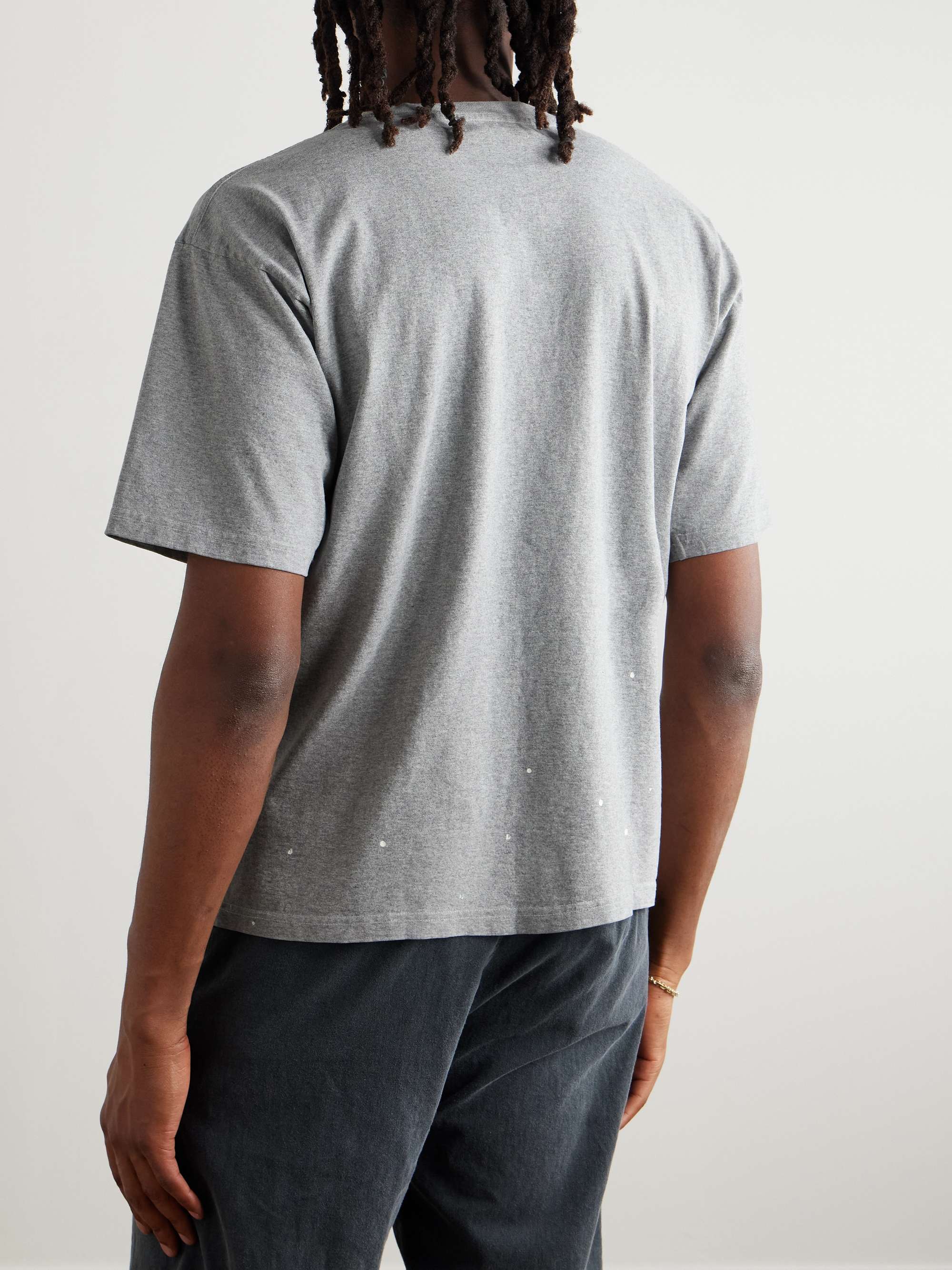 Paint-Splattered Printed Cotton-Jersey T-Shirt view