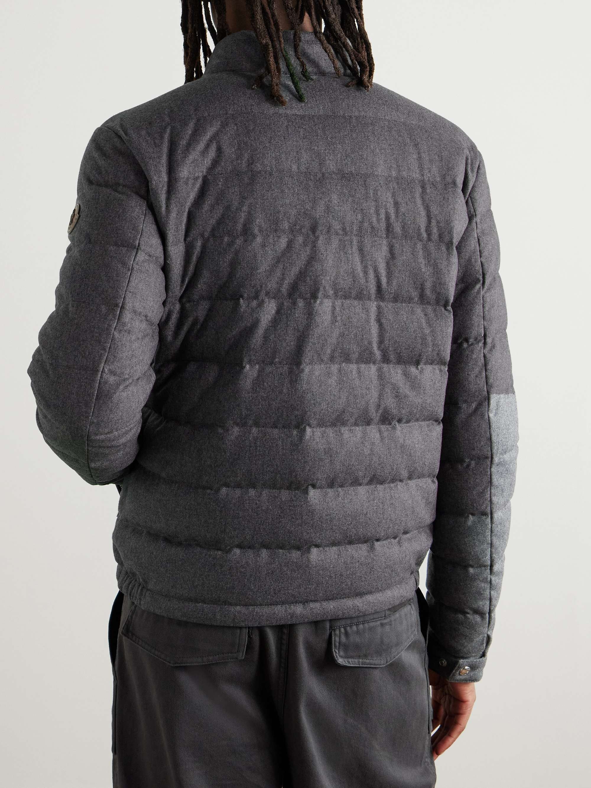 Acorus Slim-Fit Logo-Appliquéd Quilted Flannel Down Jacket view