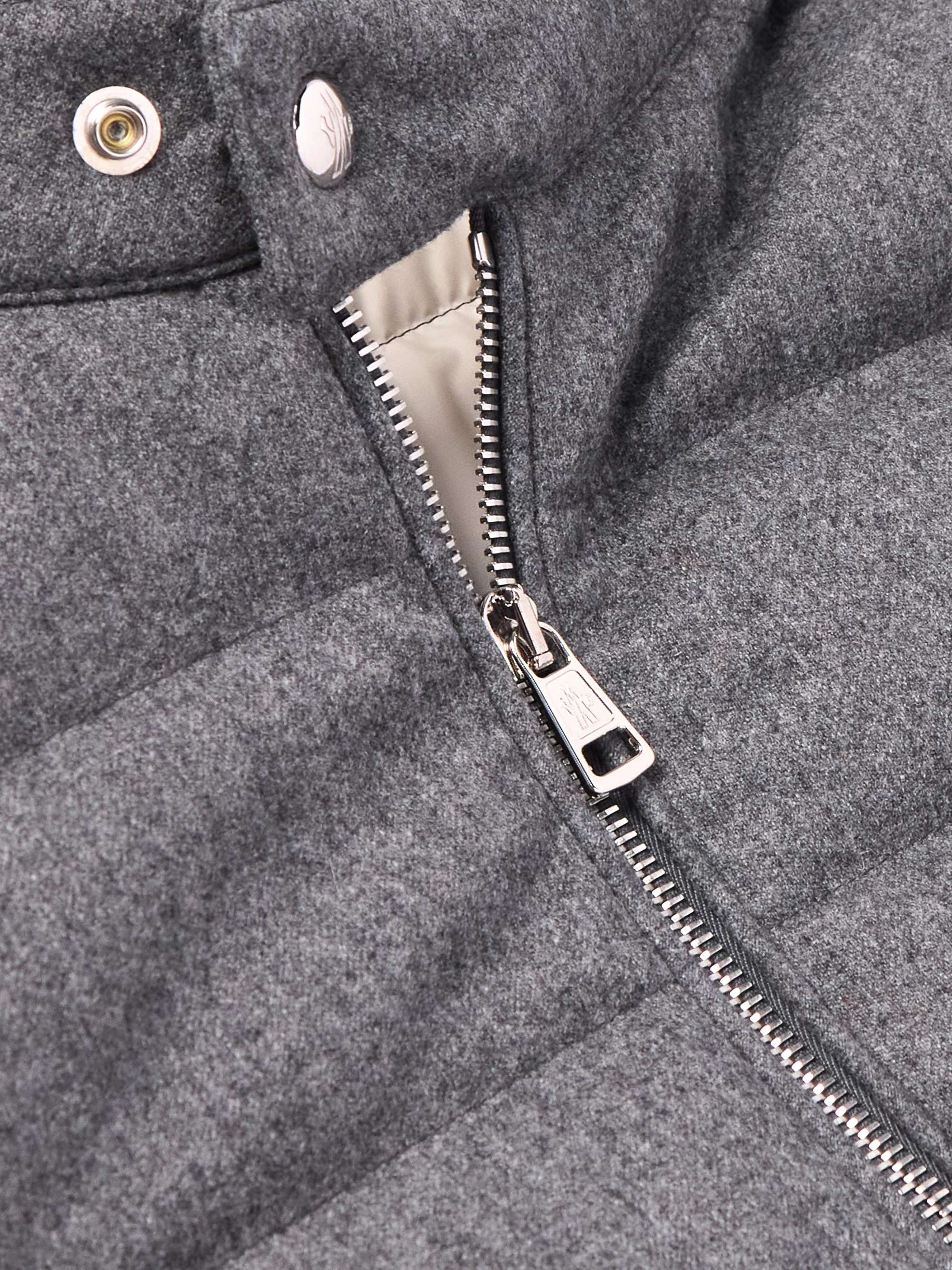 Acorus Slim-Fit Logo-Appliquéd Quilted Flannel Down Jacket view