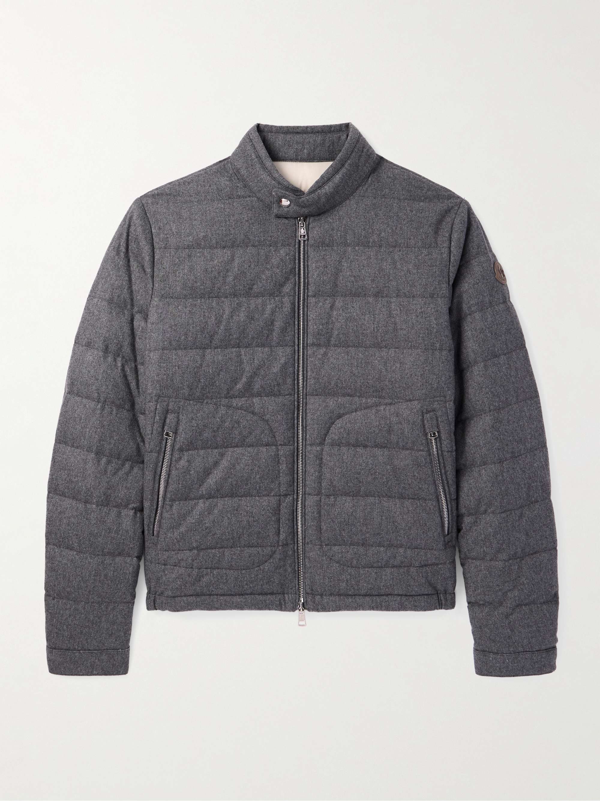Acorus Slim-Fit Logo-Appliquéd Quilted Flannel Down Jacket view