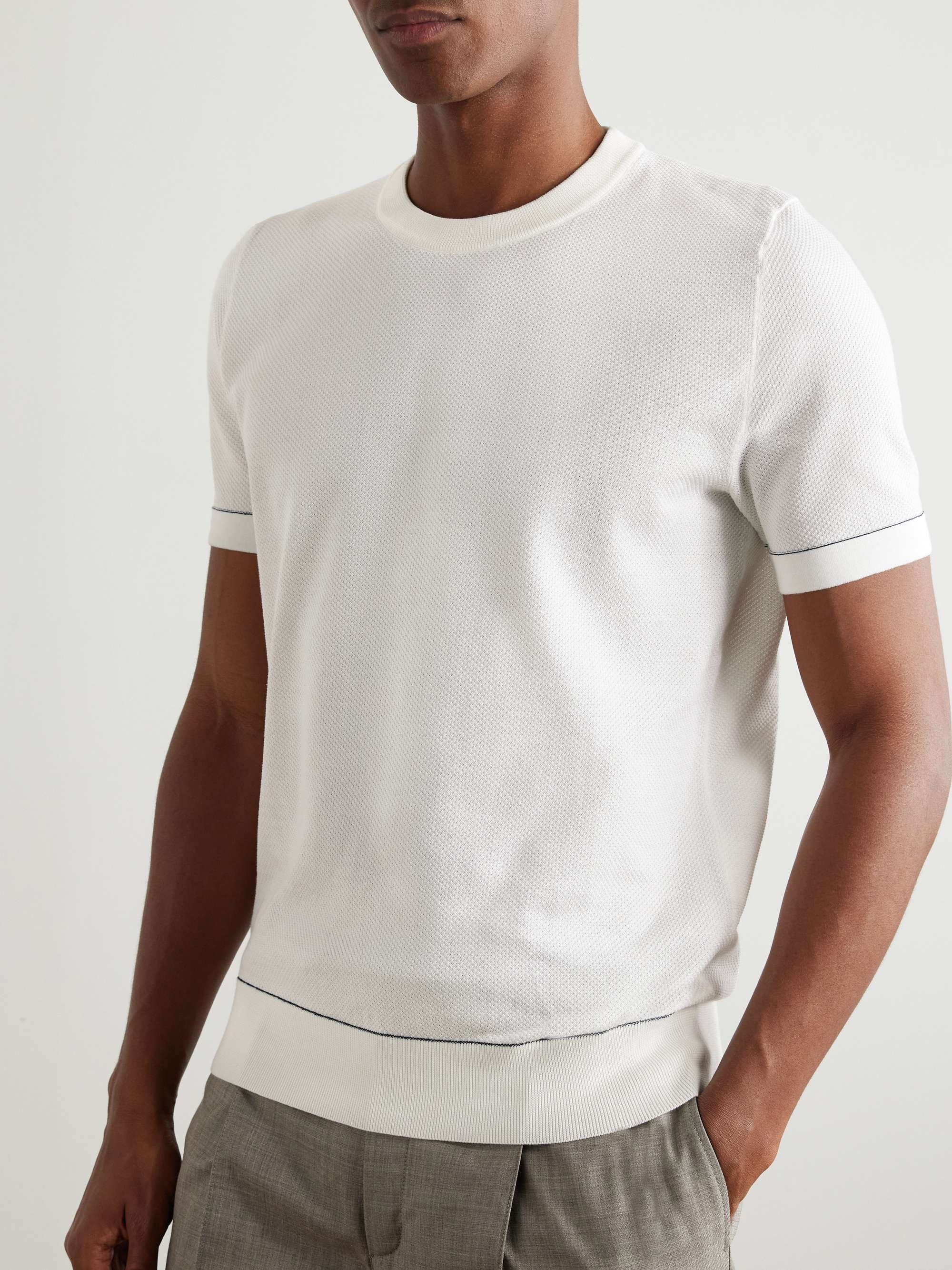 Slim-Fit Sea Island Cotton-Piqué T-Shirt view