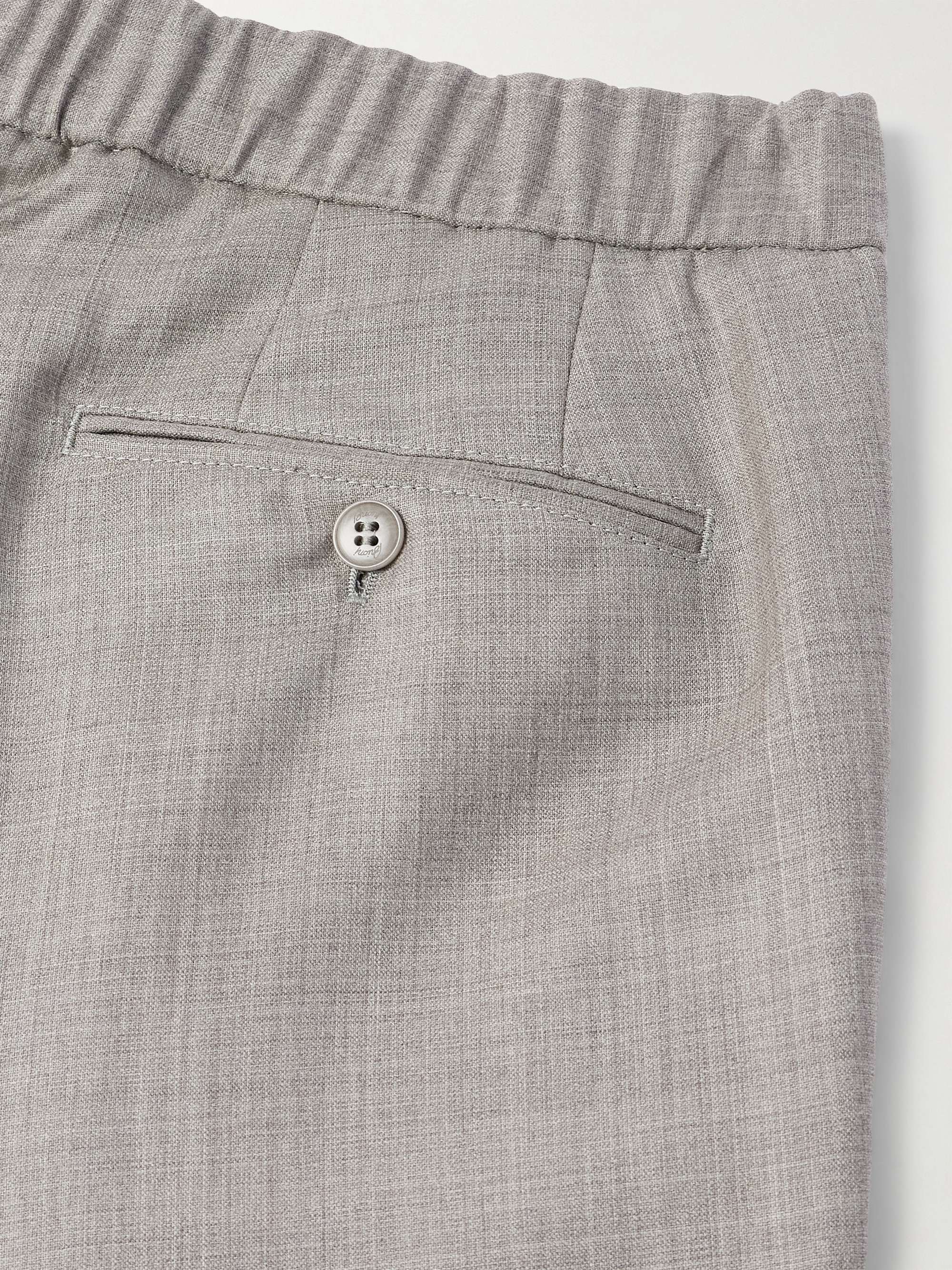 Melbourne Straight-Leg Pleated Wool and Silk-Blend Trousers view