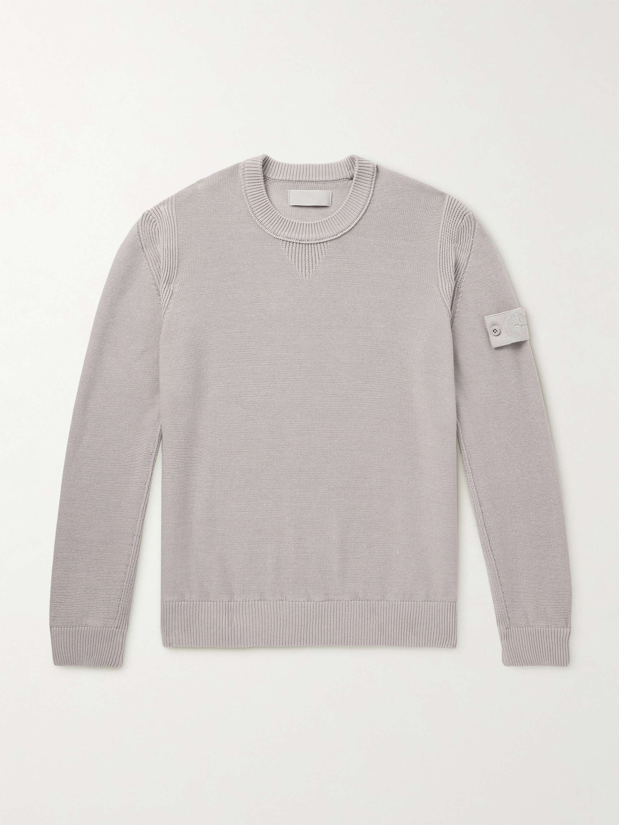Ghost Logo-Appliquéd Cotton and Cashmere-Blend Sweater view