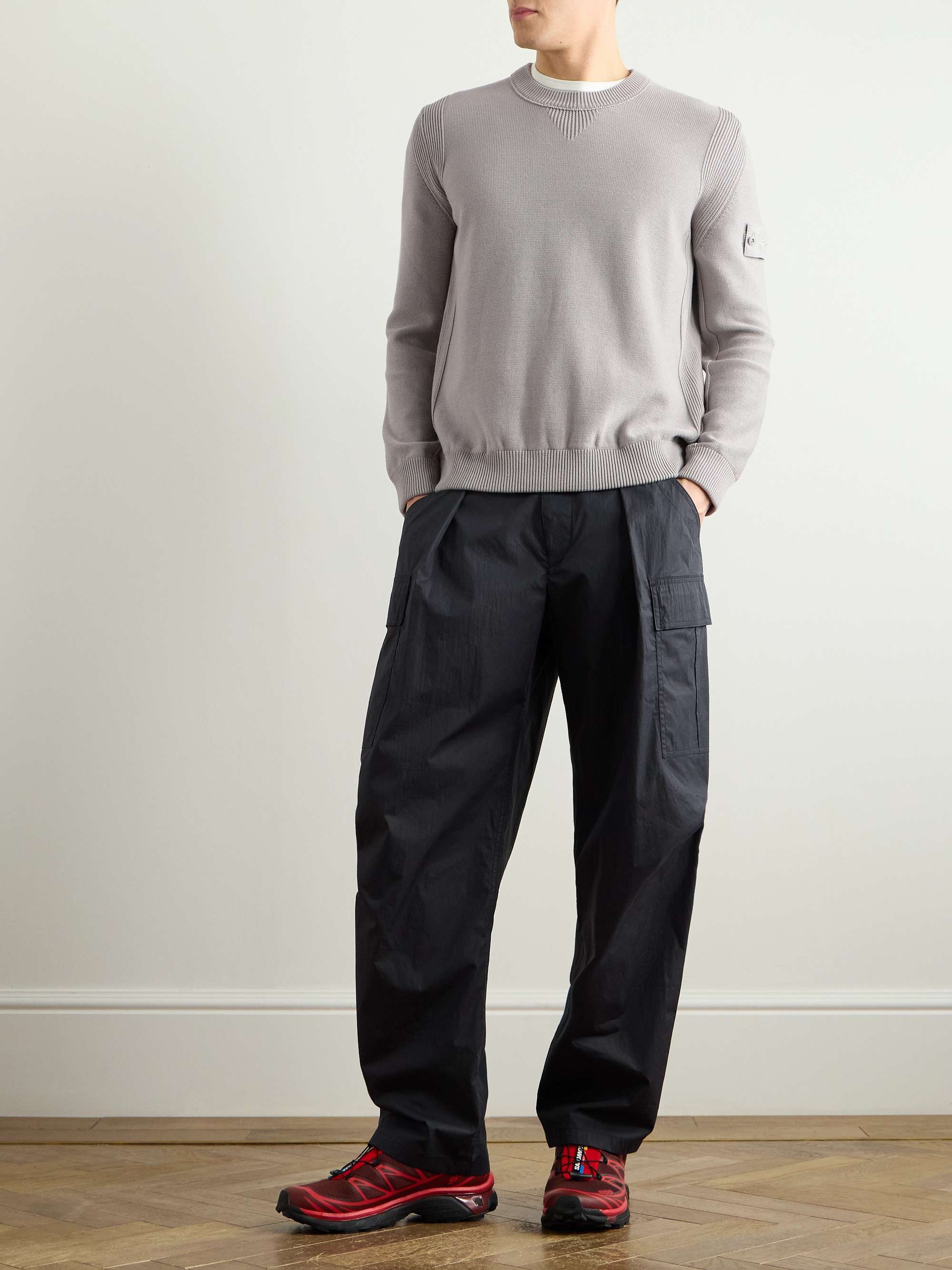 Ghost Logo-Appliquéd Cotton and Cashmere-Blend Sweater view
