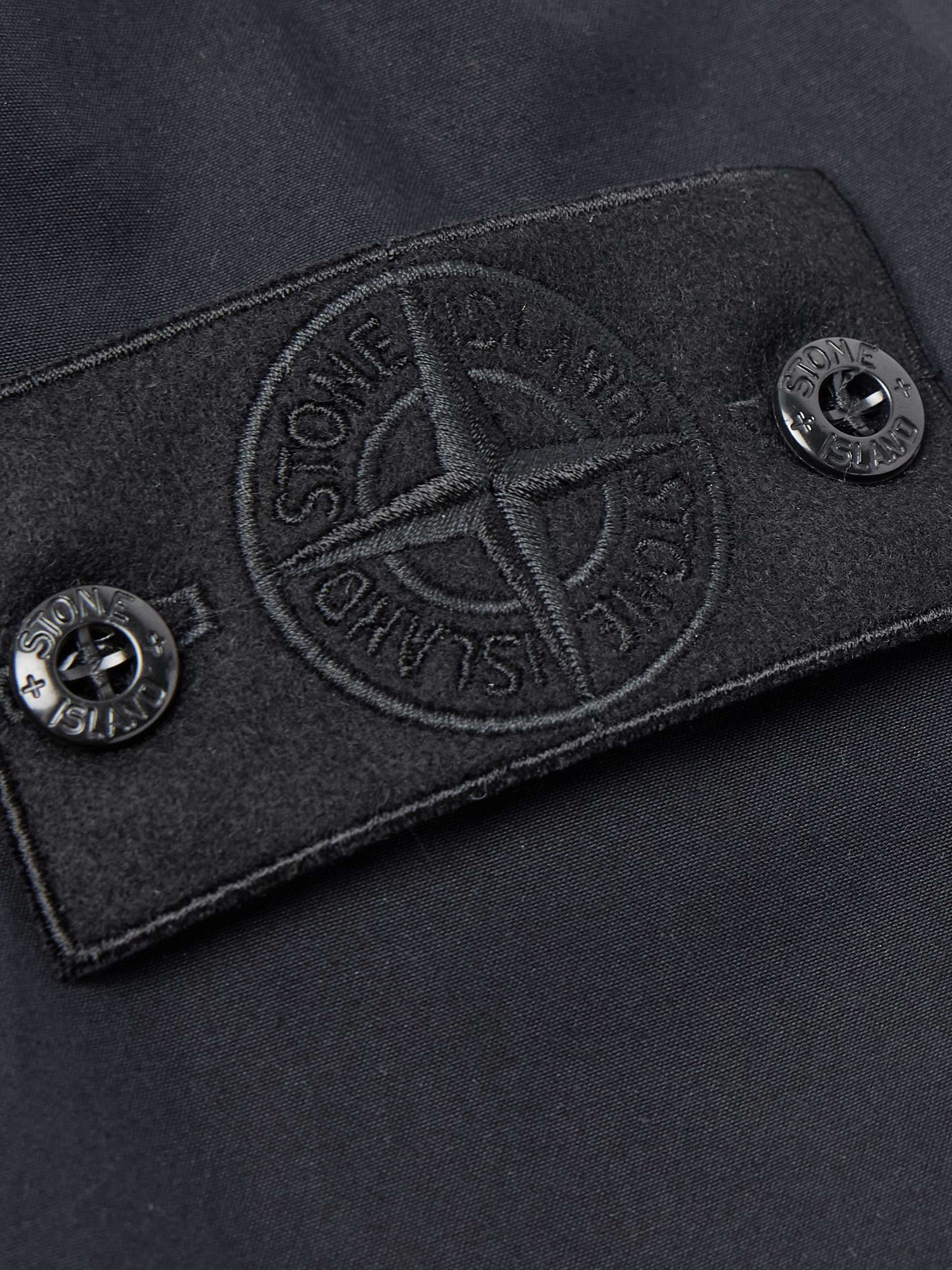 Ghost Logo-Appliquéd Organic Cotton-Canvas Trench Coat view