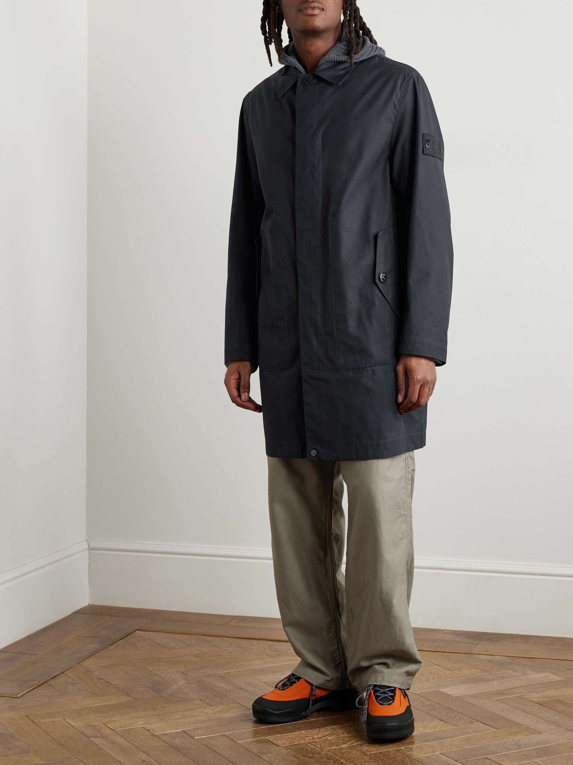 Ghost Logo-Appliquéd Organic Cotton-Canvas Trench Coat view