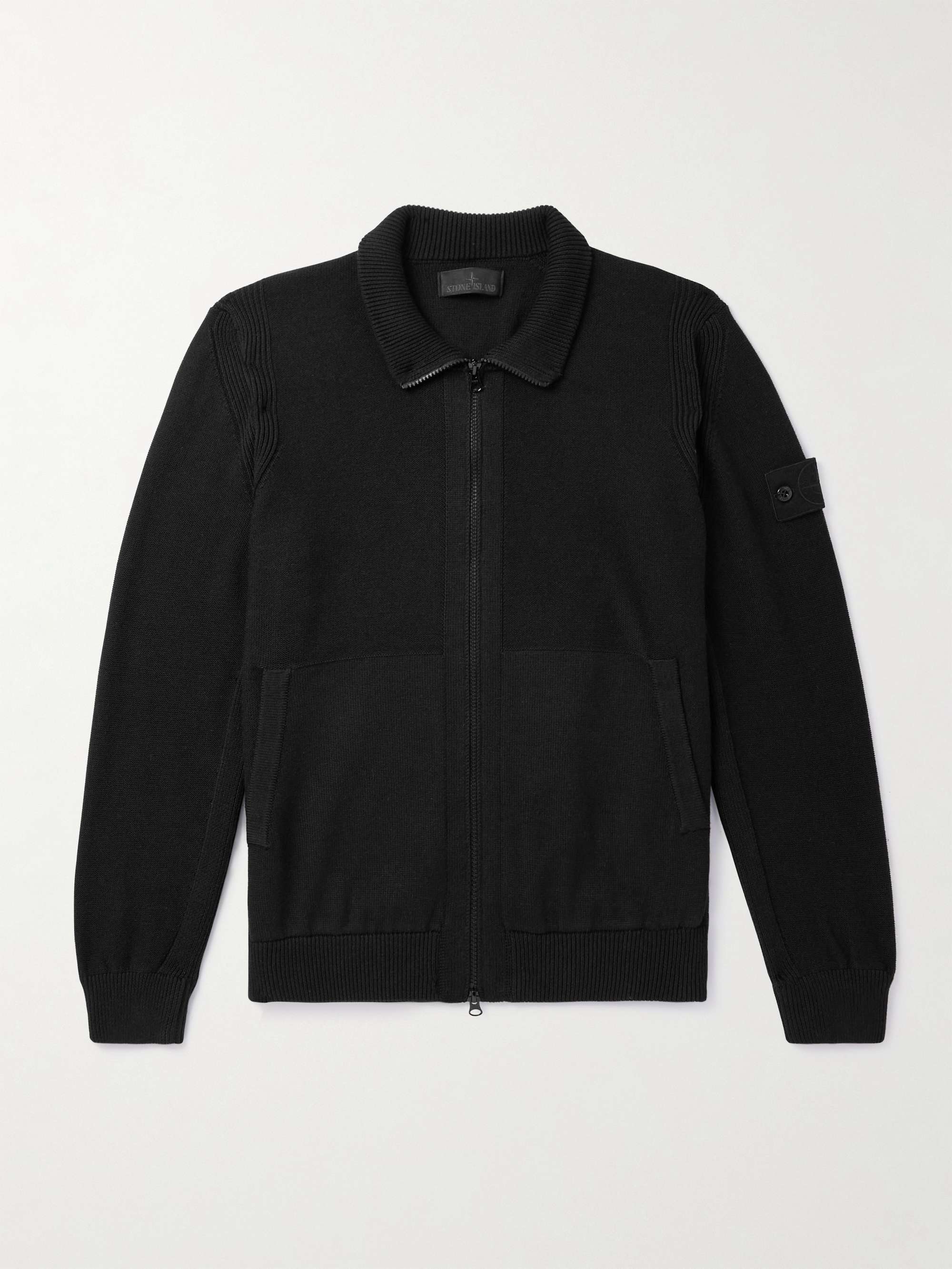 Ghost Logo-Appliquéd Cotton and Cashmere-Blend Zip-Up Cardigan view