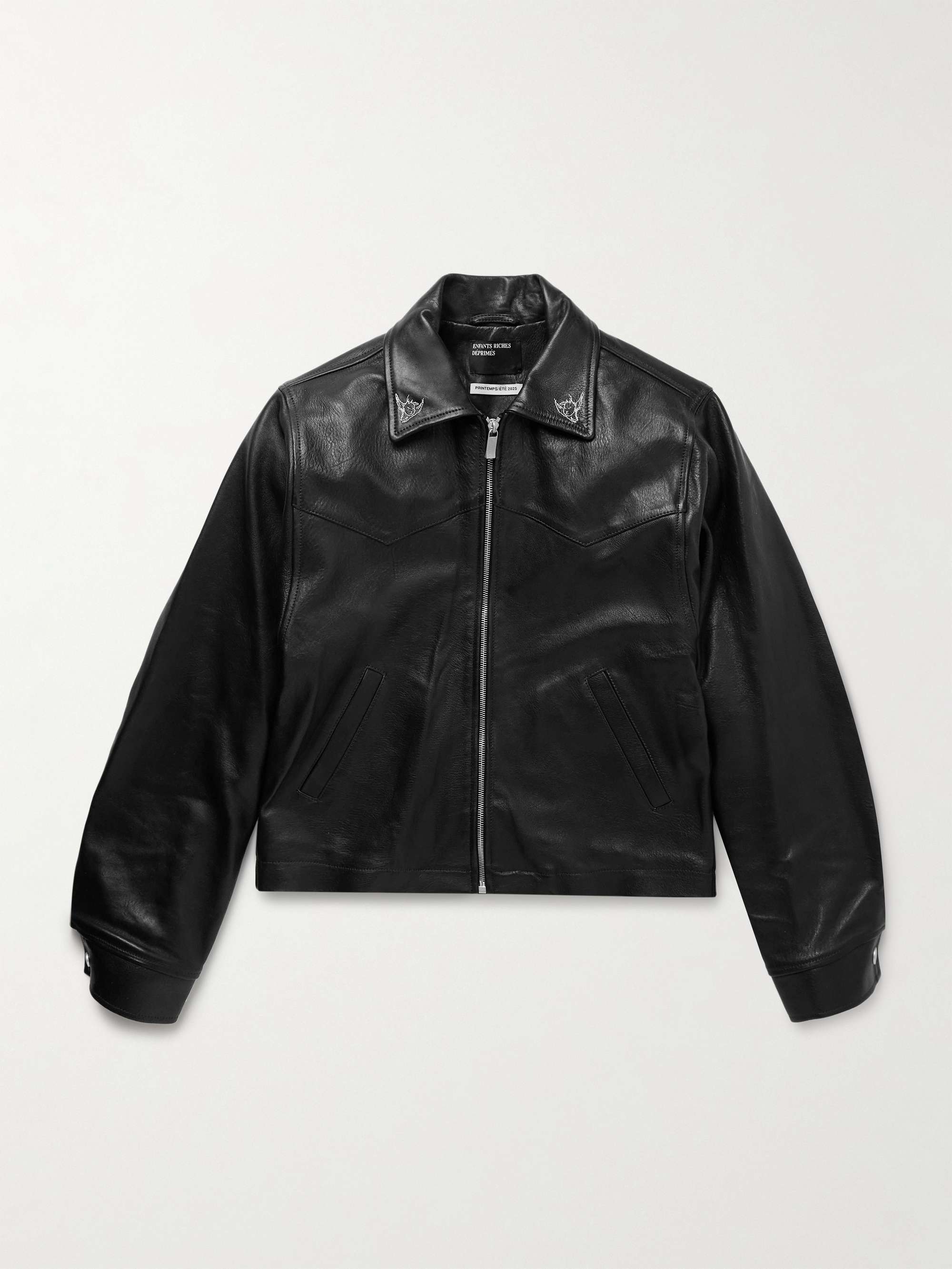Principe De L'Amour Embroidered Leather Jacket view