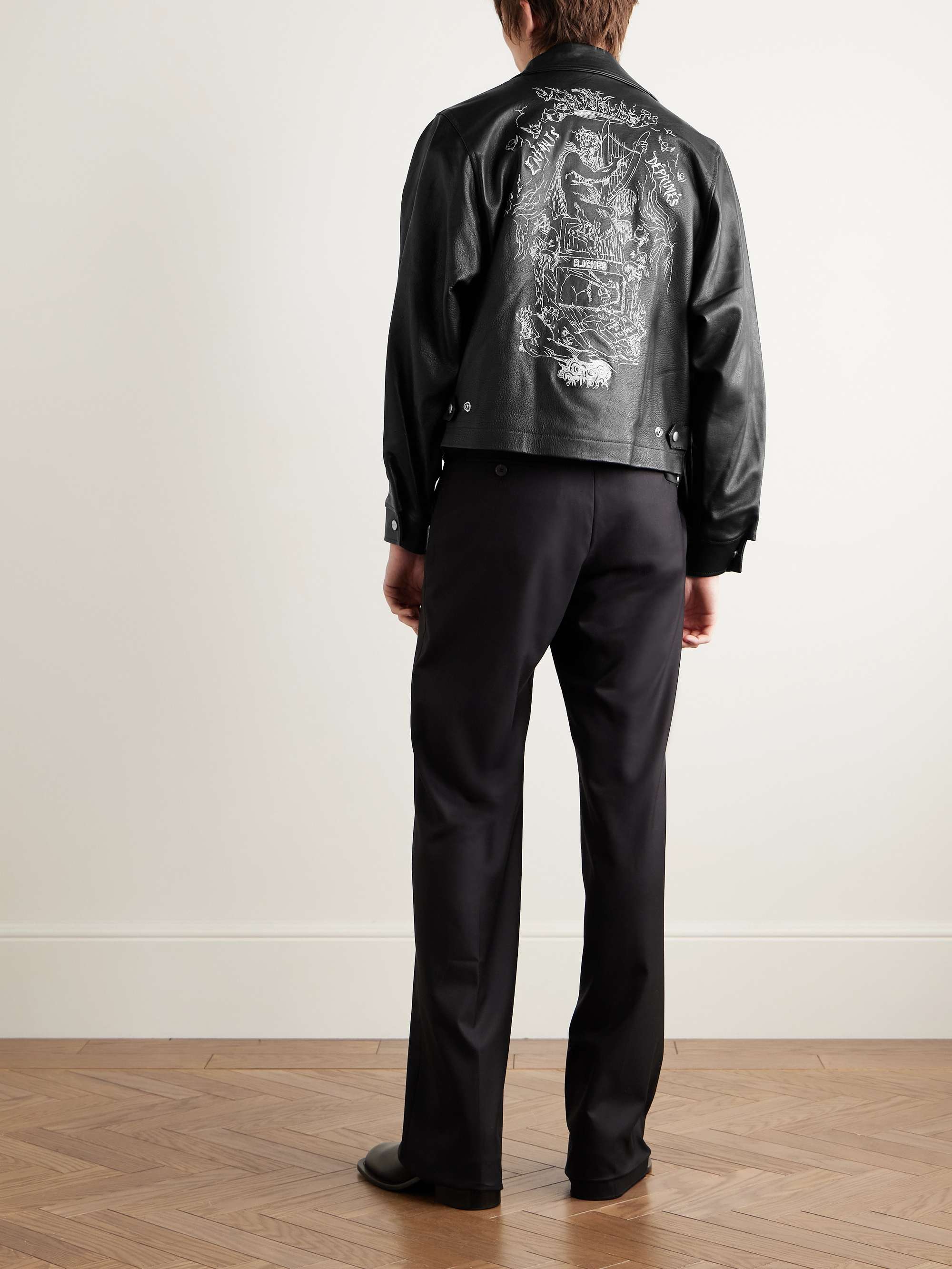 Principe De L'Amour Embroidered Leather Jacket view