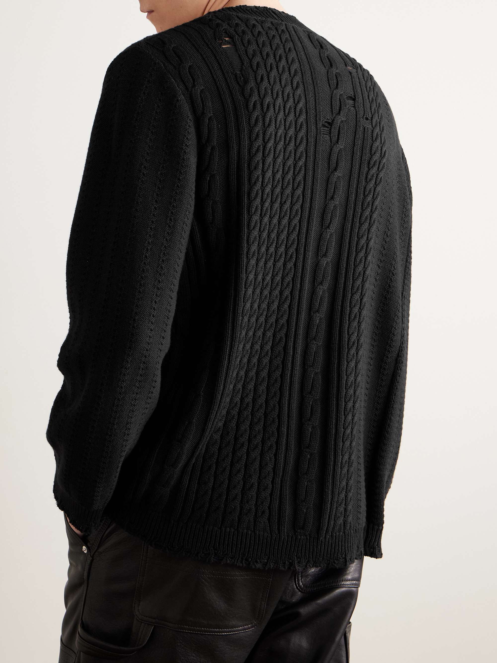 Distressed Cotton and Cashmere-Blend Cardigan view