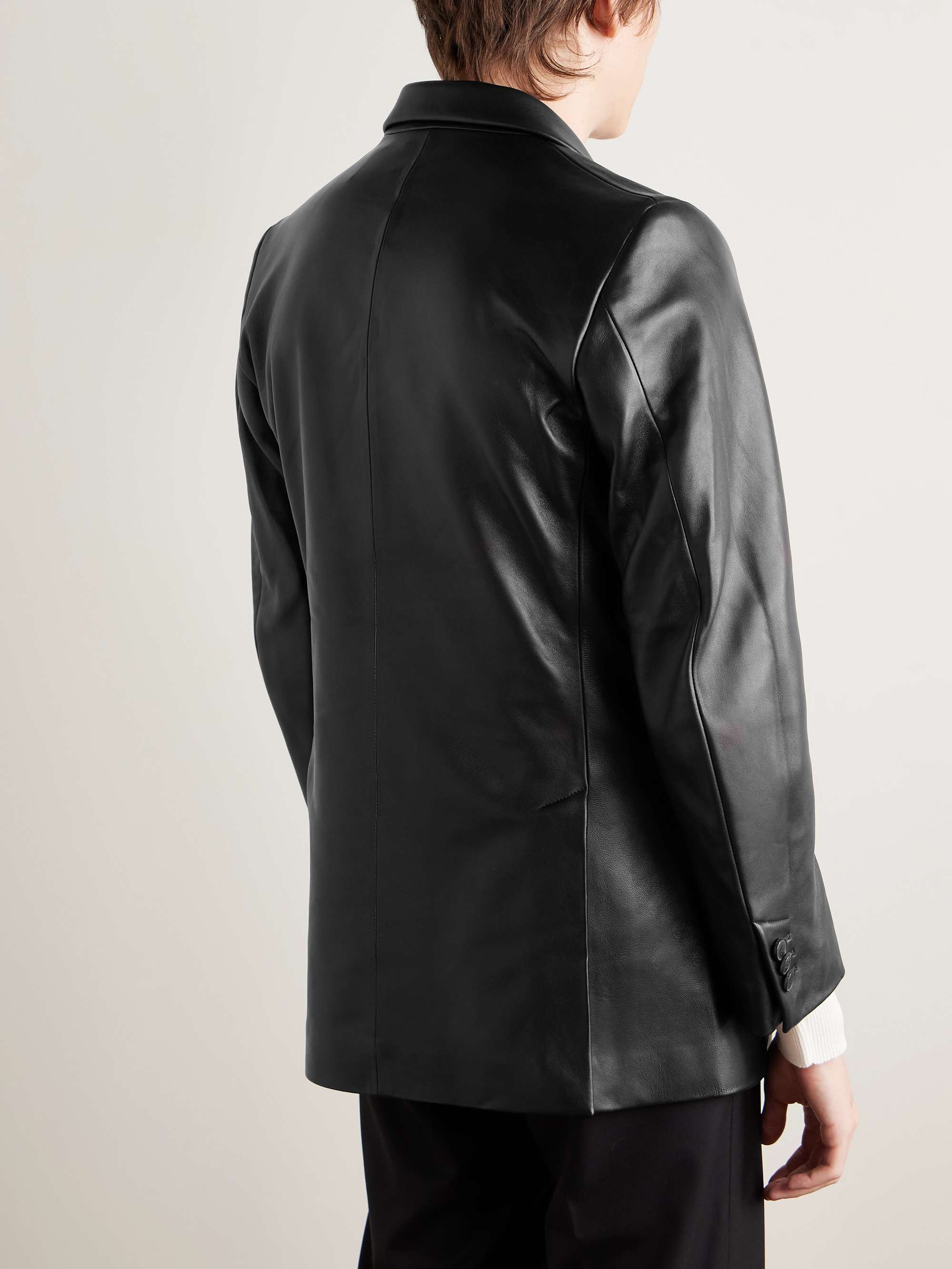 Florence Double-Breasted Leather Jacket view