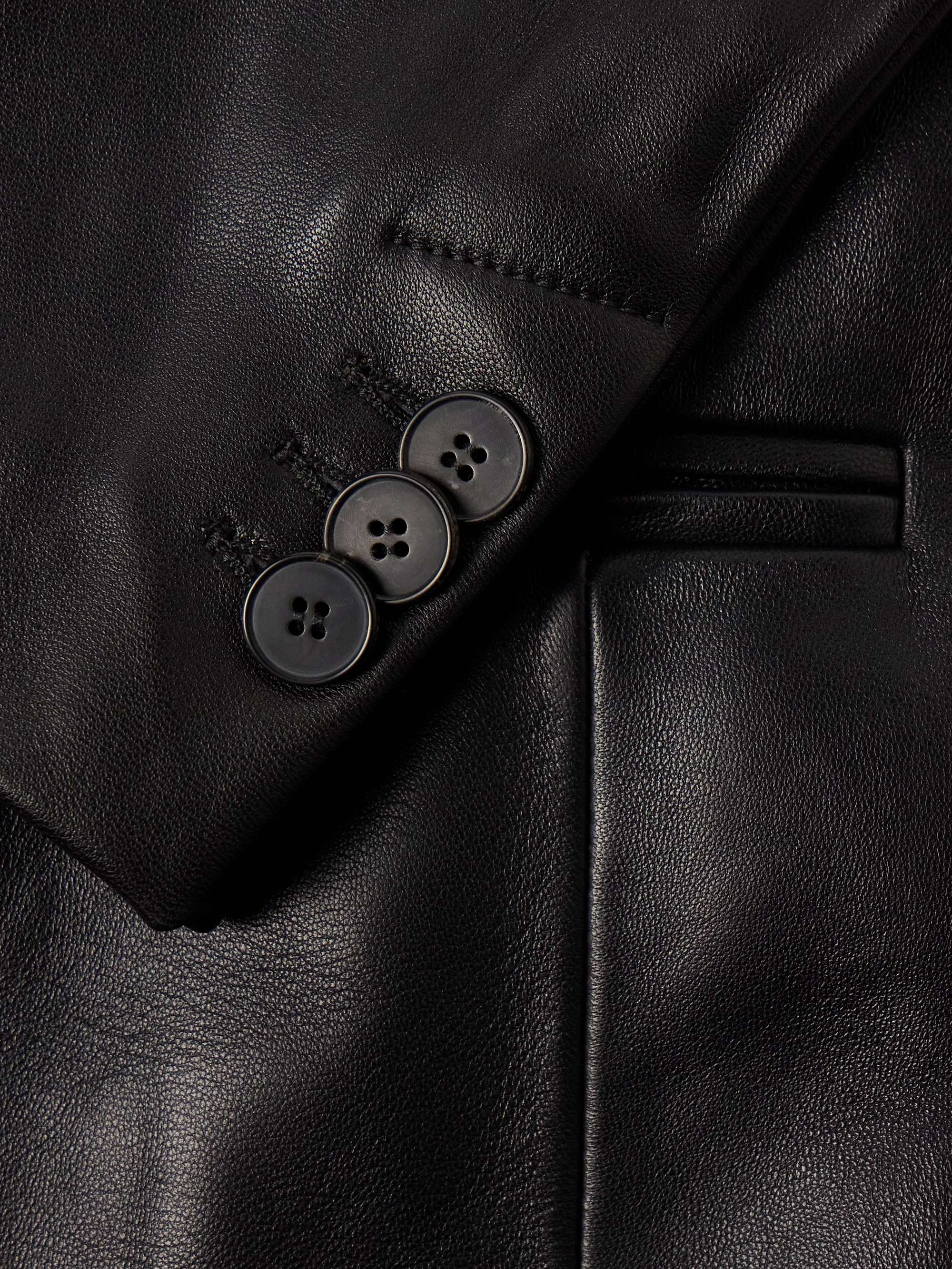 Florence Double-Breasted Leather Jacket view