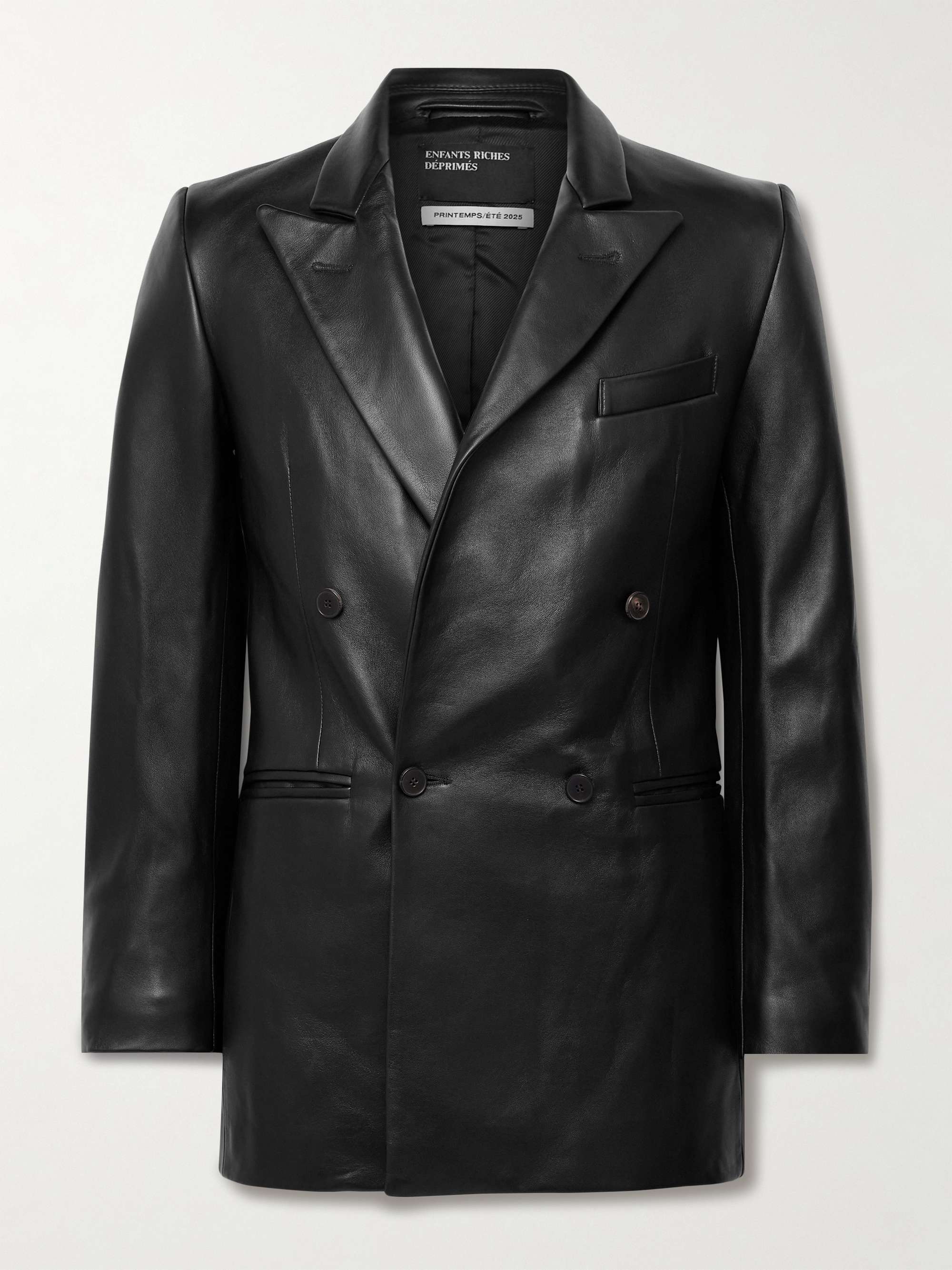 Florence Double-Breasted Leather Jacket view