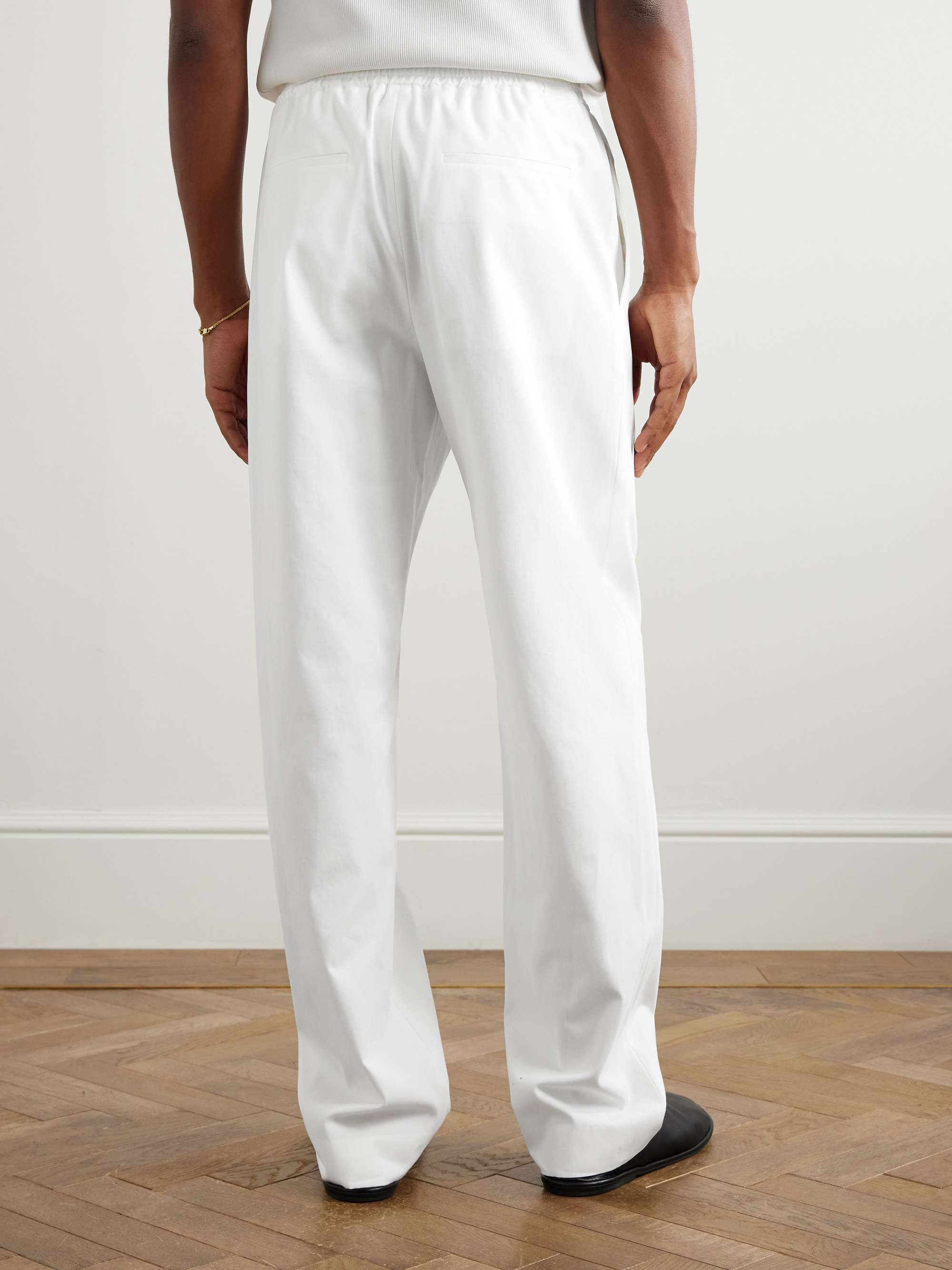 Jonah Wide-Leg Stretch Cotton and Cashmere-Blend Trousers view