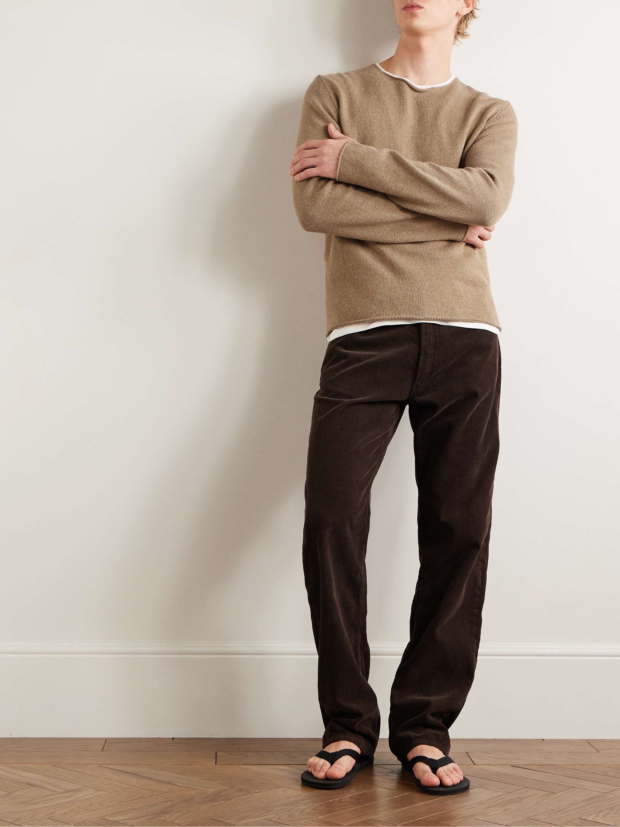 Burt Straight-Leg Cotton-Corduroy Trousers view
