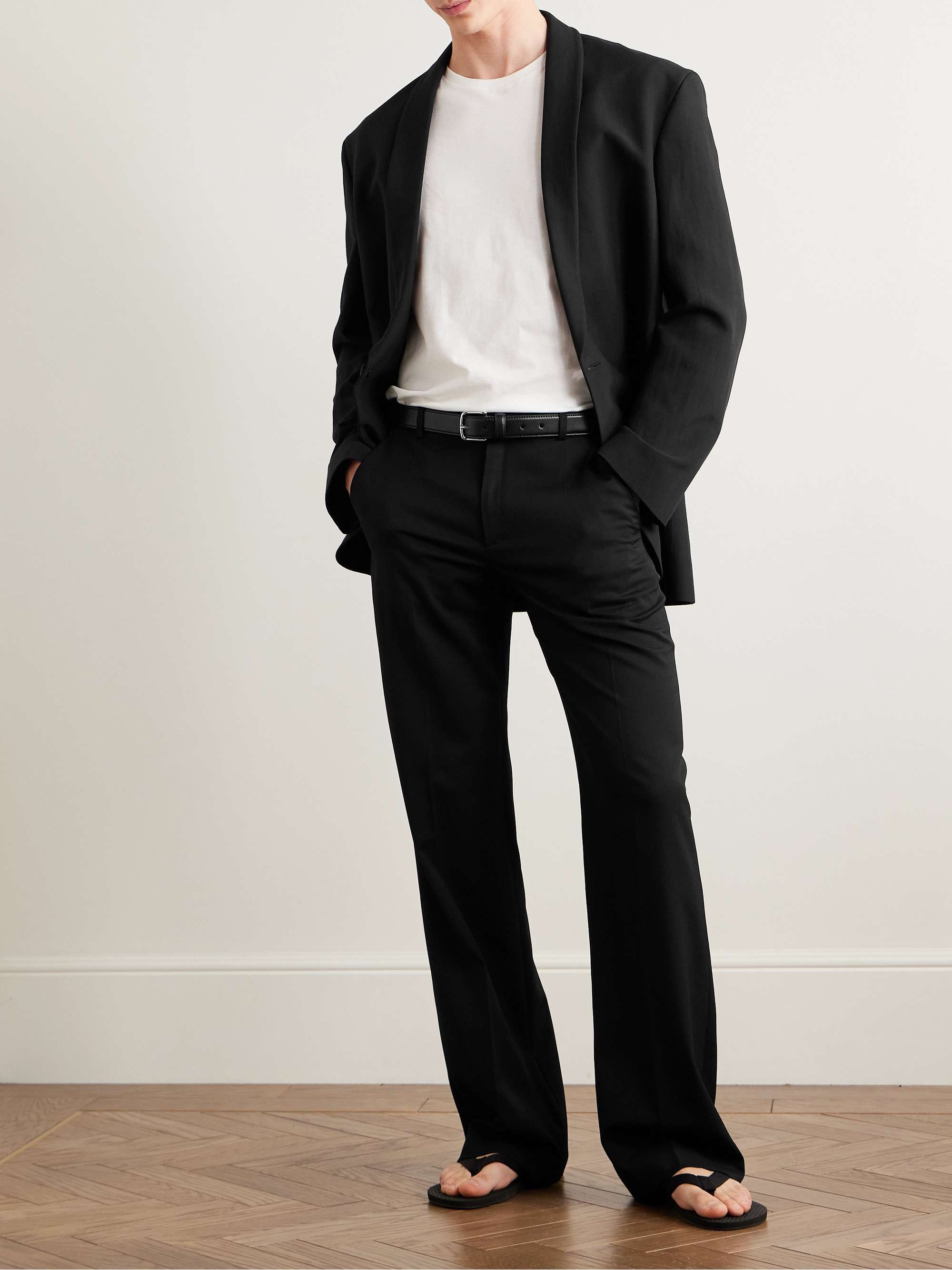 Alistaire Straight-Leg Wool-Blend Twill Trousers view