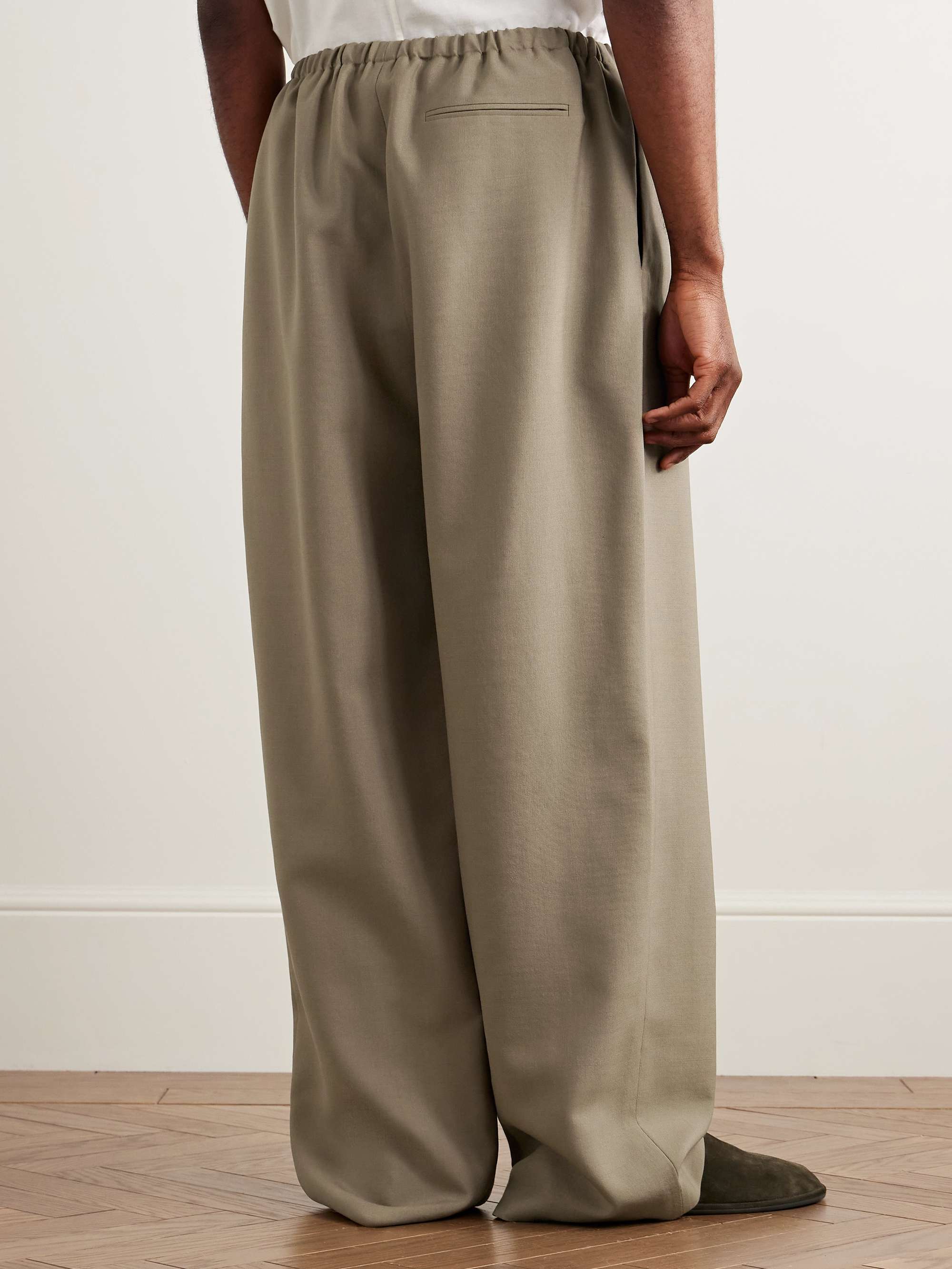 Donatello Straight-Leg Wool and Mohair-Blend Drawstring Trousers view