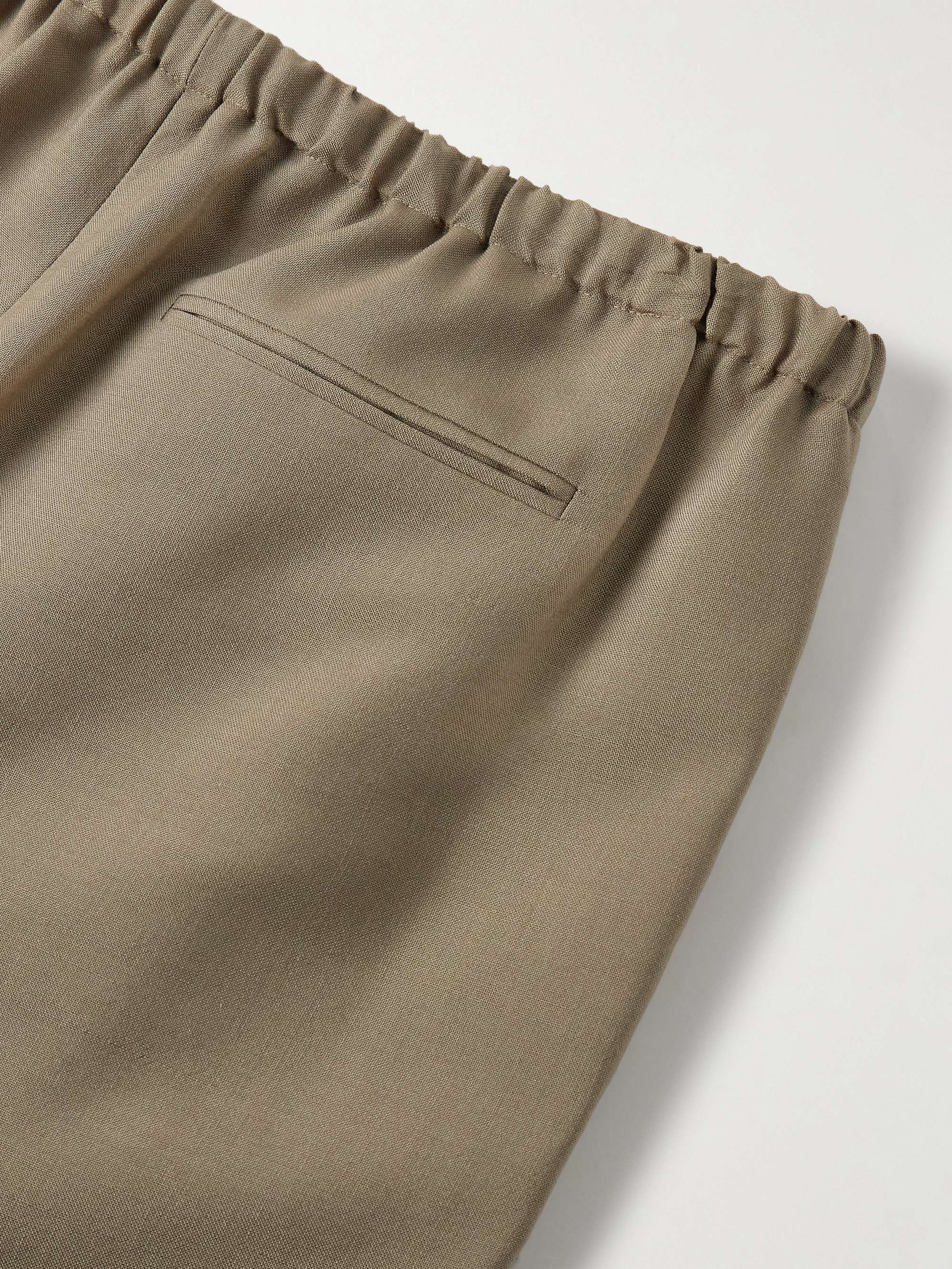 Donatello Straight-Leg Wool and Mohair-Blend Drawstring Trousers view