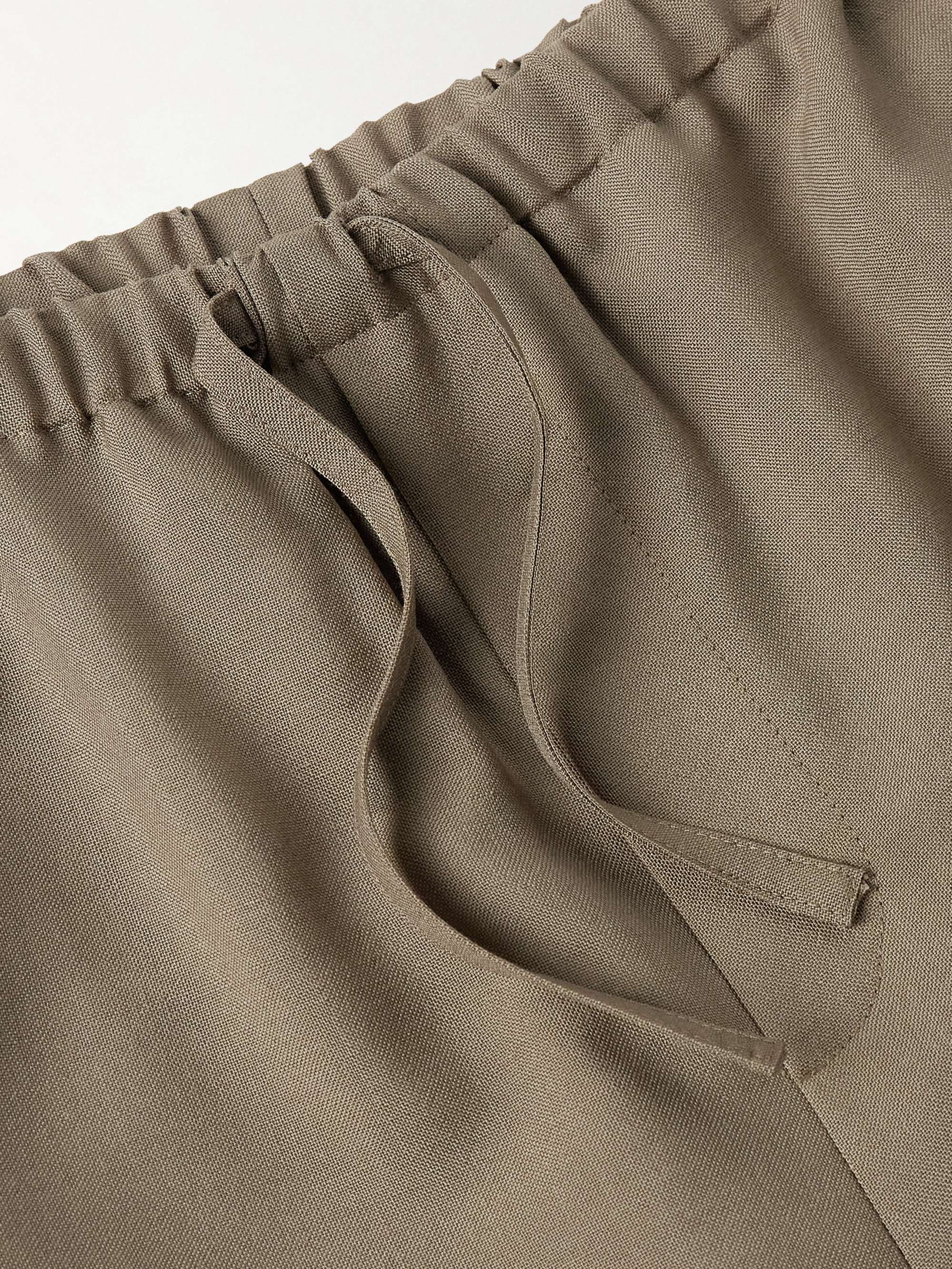 Donatello Straight-Leg Wool and Mohair-Blend Drawstring Trousers view